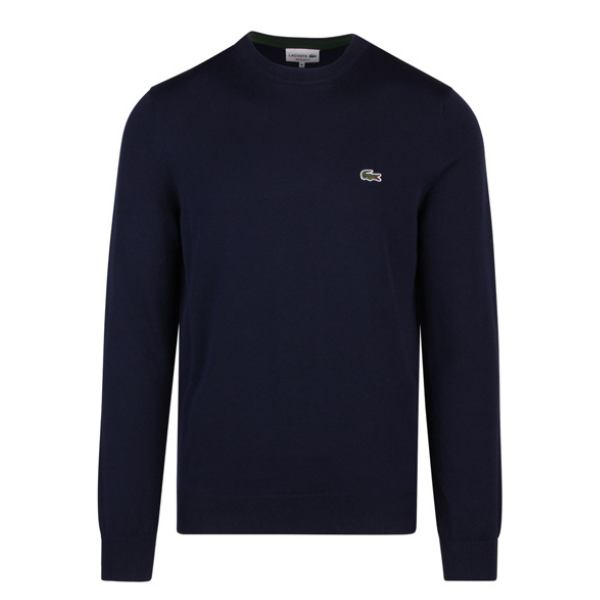 Mens Lacoste Navy Crew Neck Knit Jumper