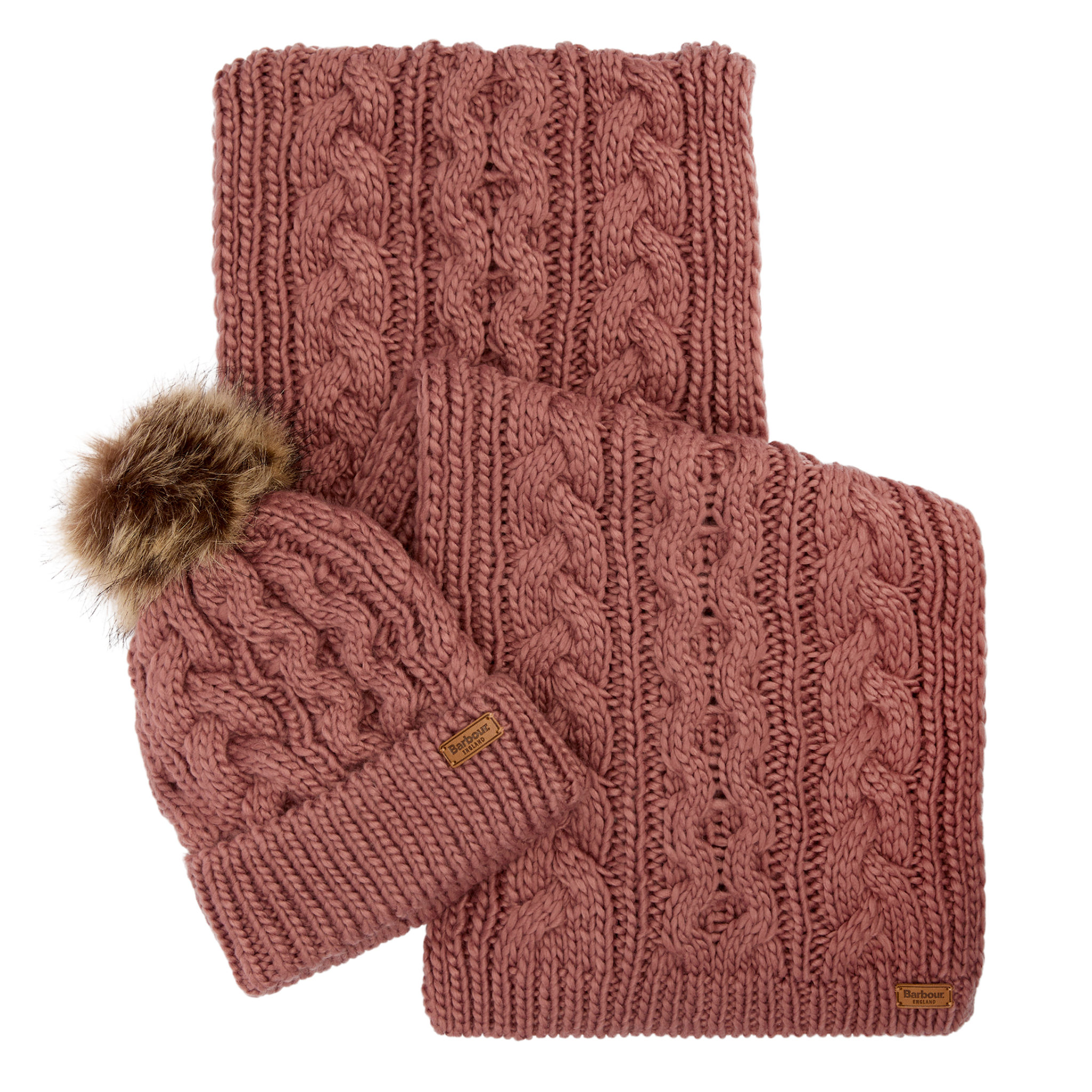 Womens Barbour Arabesque Penshaw Beanie & Scarf Gift Set