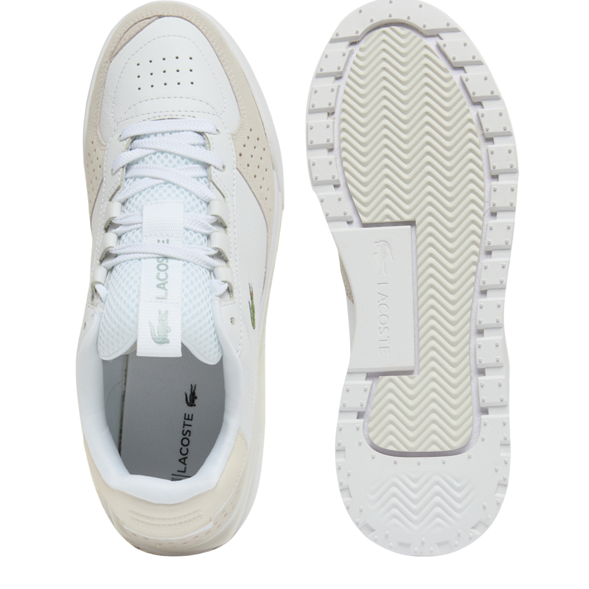 Mens Lacoste White/Off White Slam Break Trainers