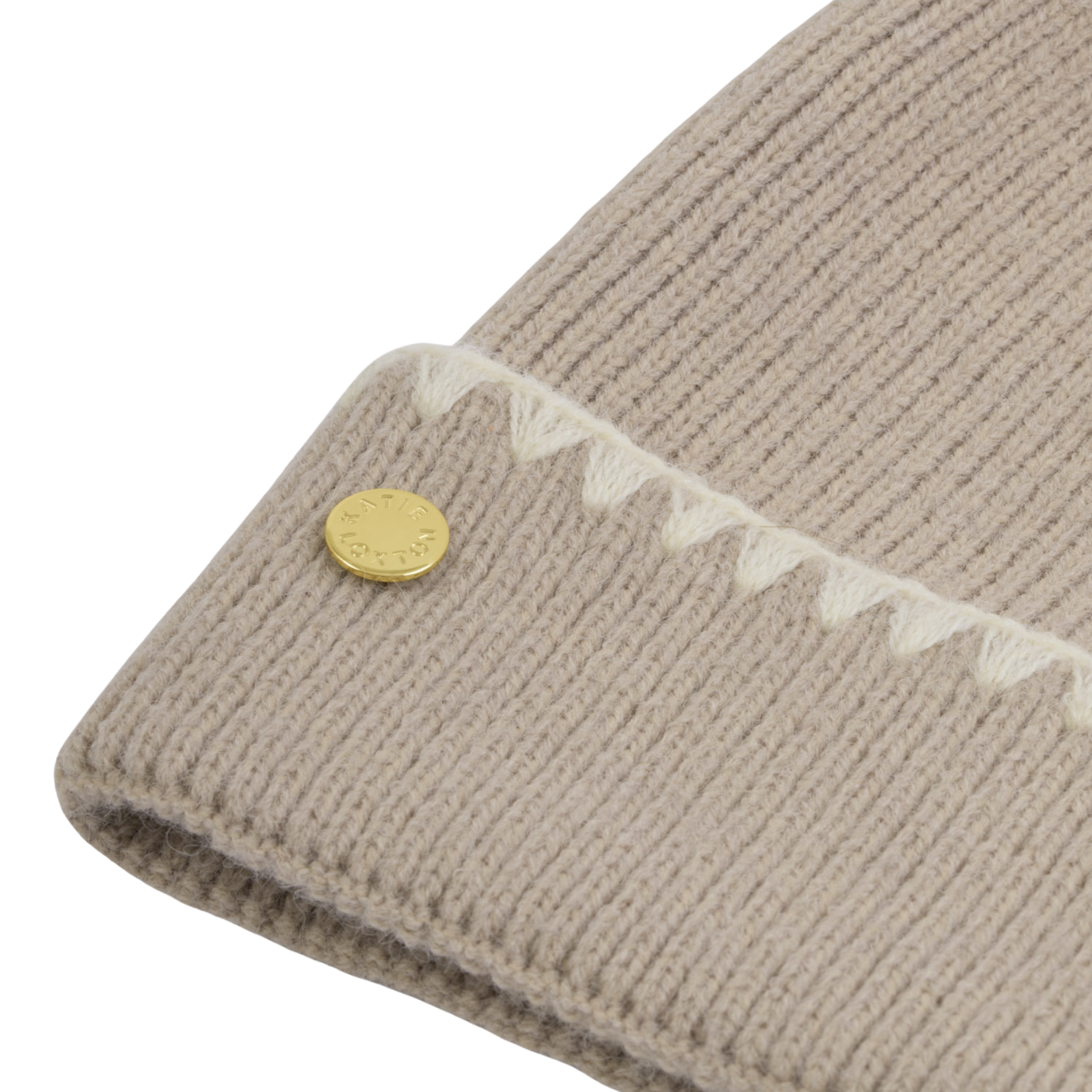 Womens Katie Loxton Taupe Whipstitch Knitted Hat