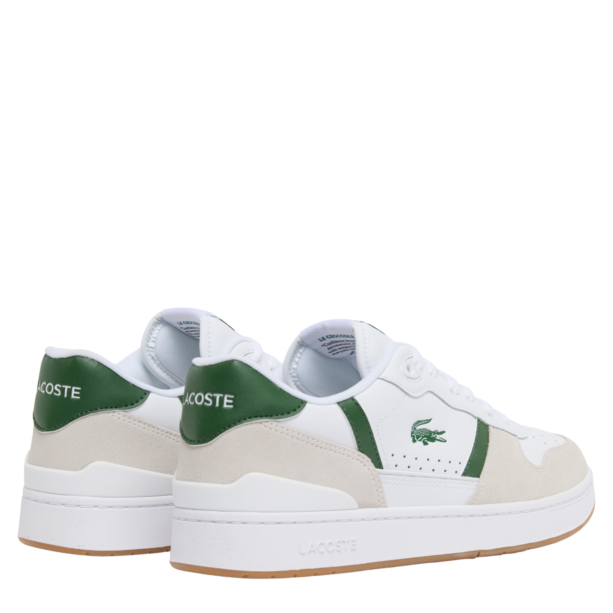 Mens Lacoste White/Gum T-Clip Set Trainers