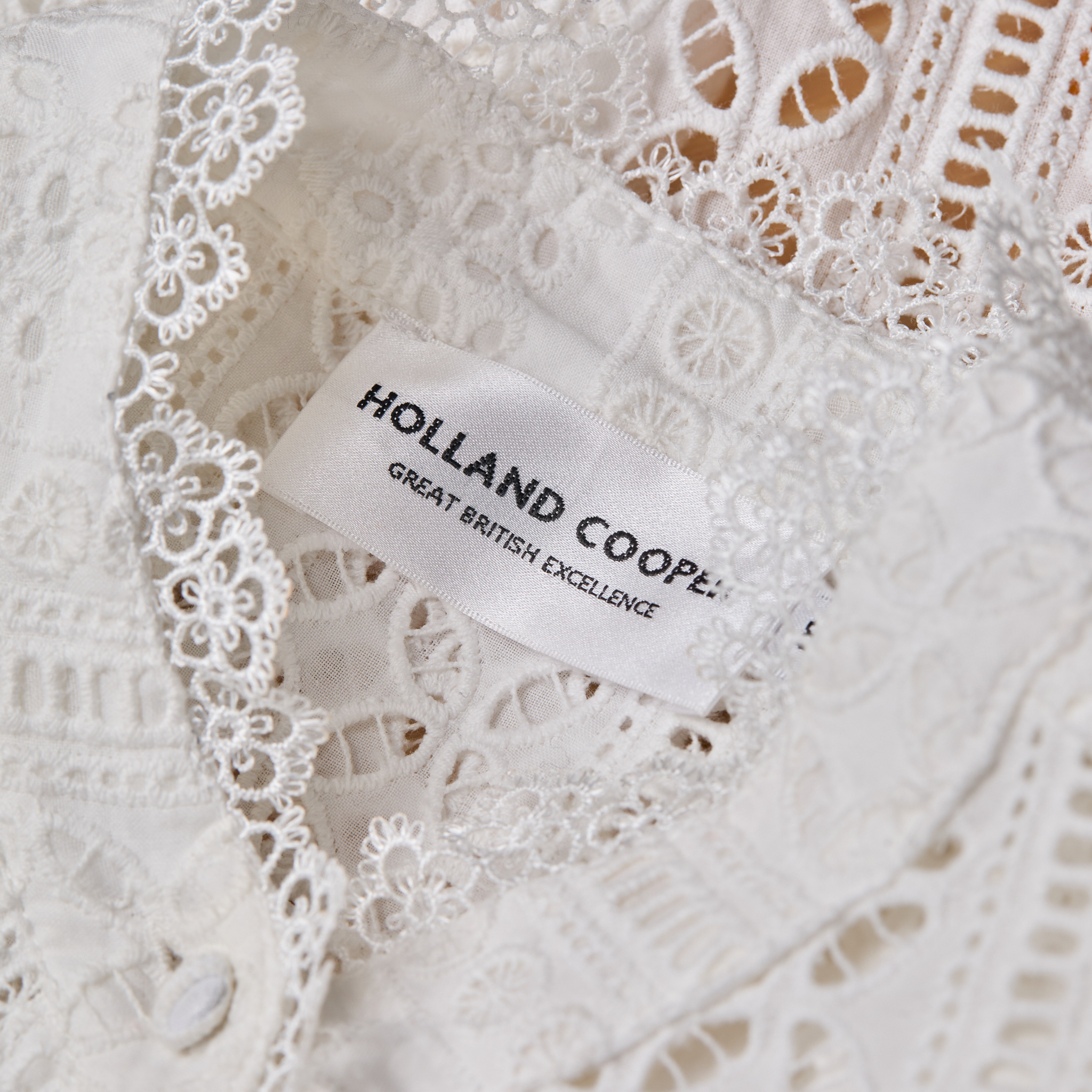 Womens Holland Cooper White Broderie Blouse