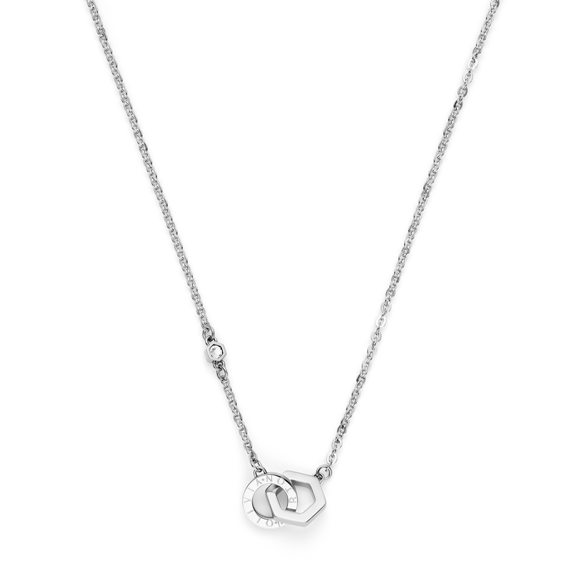 Womens Olivia Burton Silver Interlink Necklace & Bracelet Gift Set
