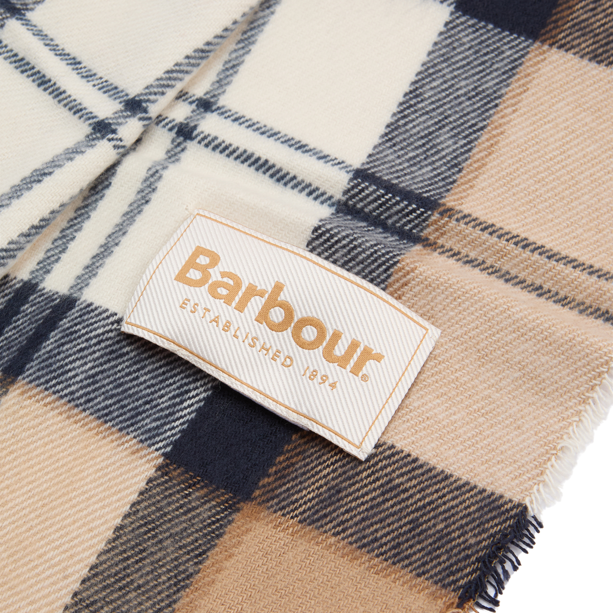 Womens Barbour Hessian Tartan Dover Beanie & Hailes Scarf Gift Set