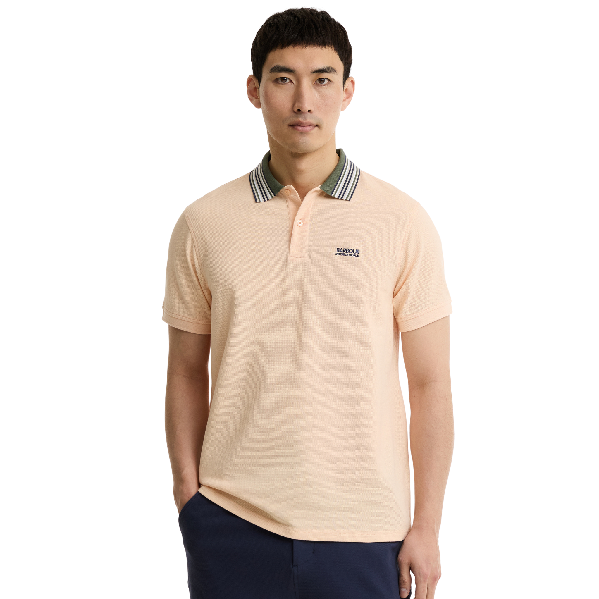 Mens Barbour International Bleached Apricot Neville S/s Polo Shirt