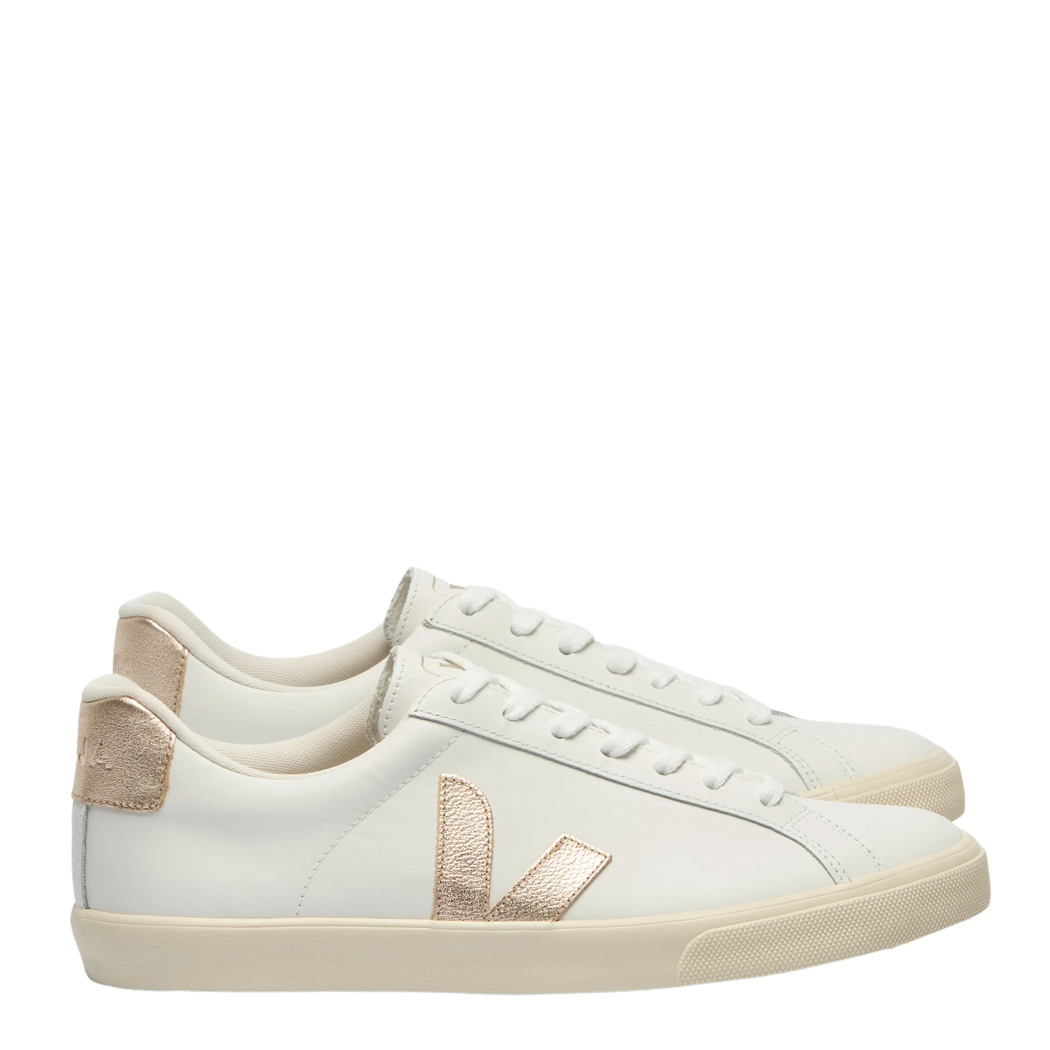 Womens VEJA Extra White/Platine Esplar Logo Leather Trainers