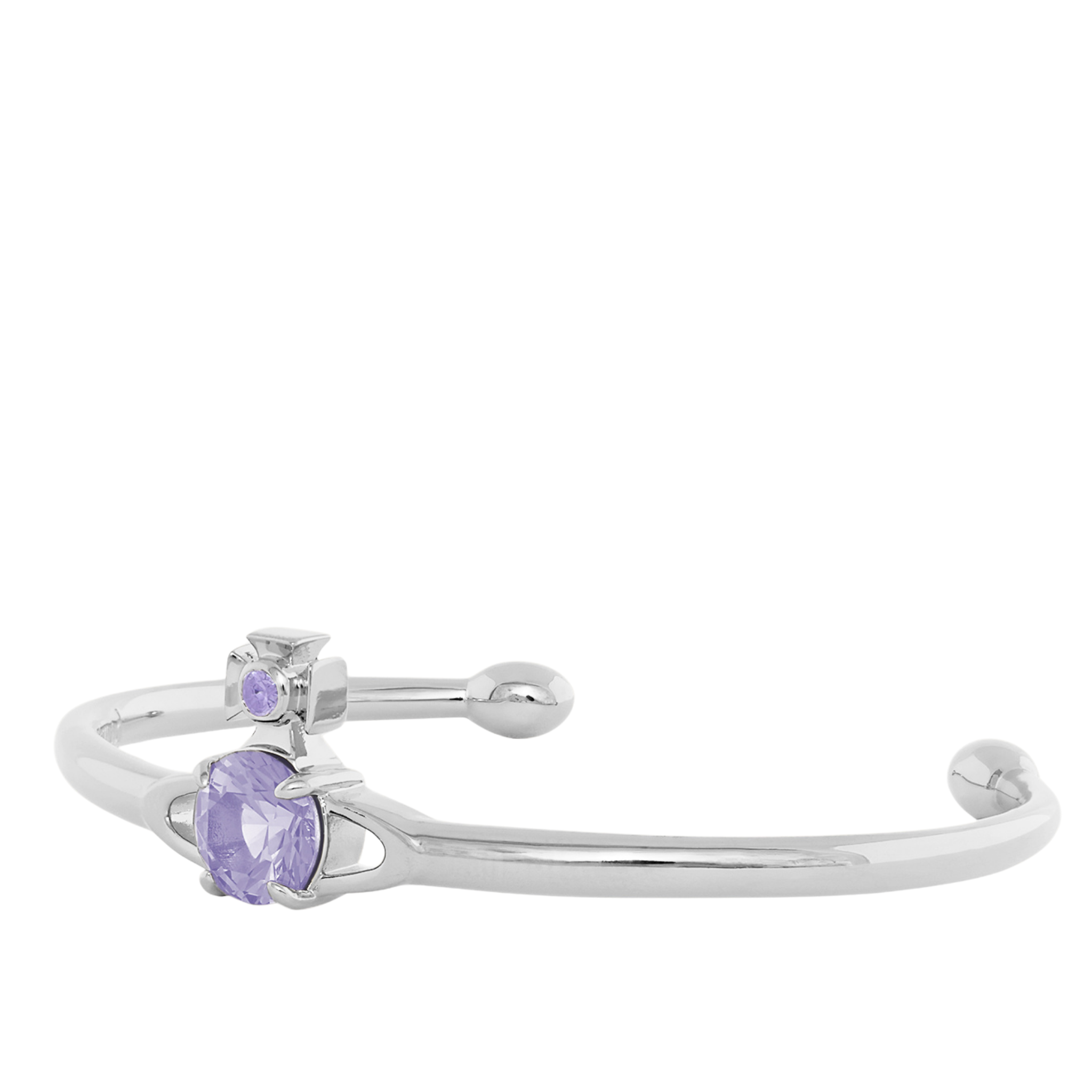 Vivienne Westwood Platinum/Light Lavender CZ Reina Large Bangle