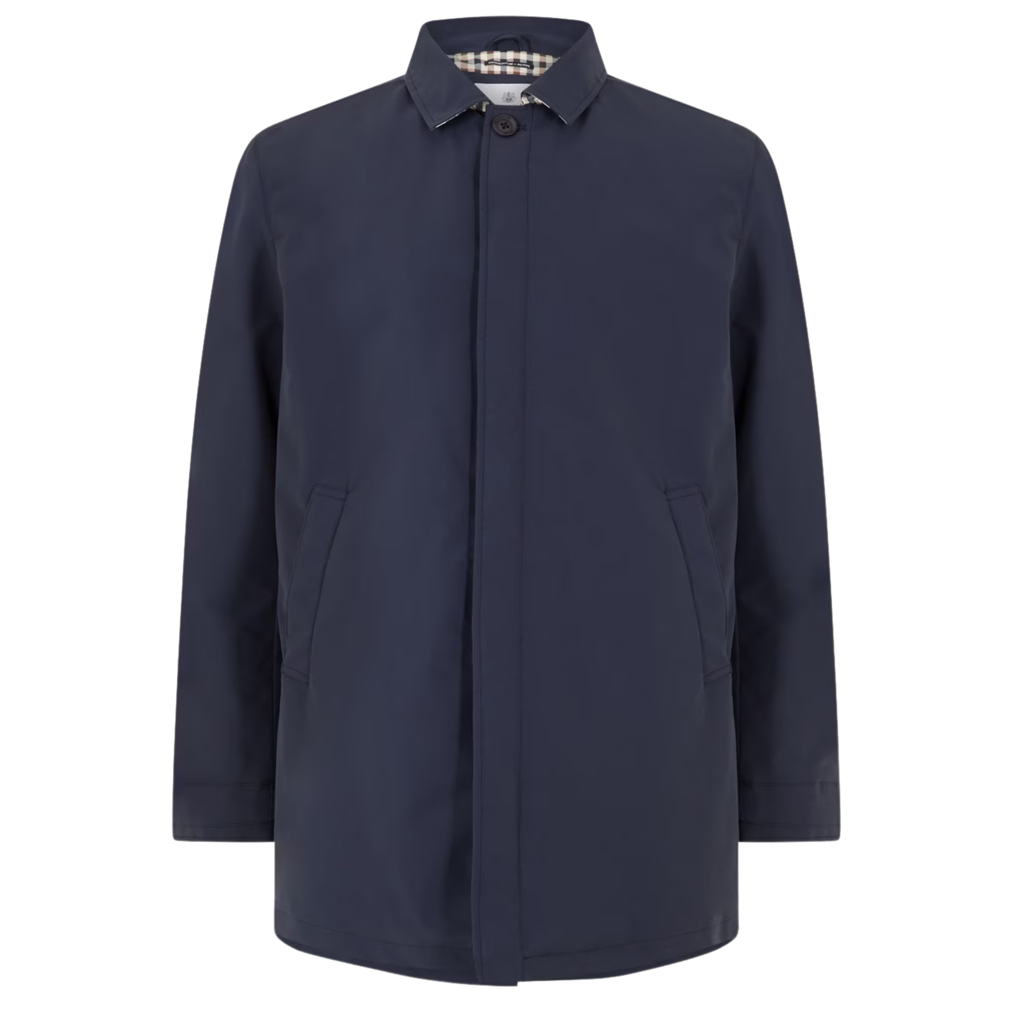 Mens Aquascutum Navy Shell Mid Trench Coat