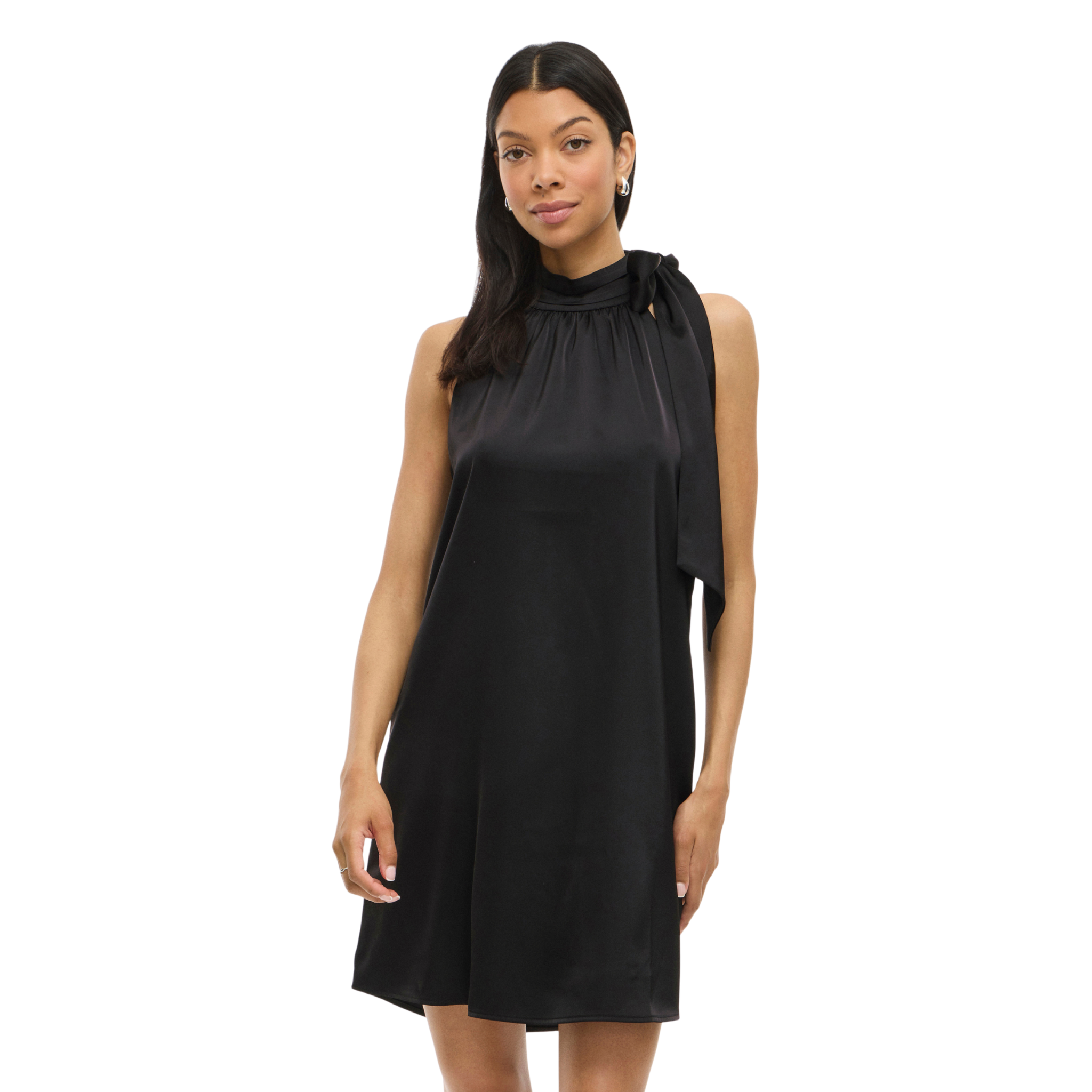 Womens Vila Black Visally Sleeveless Dress