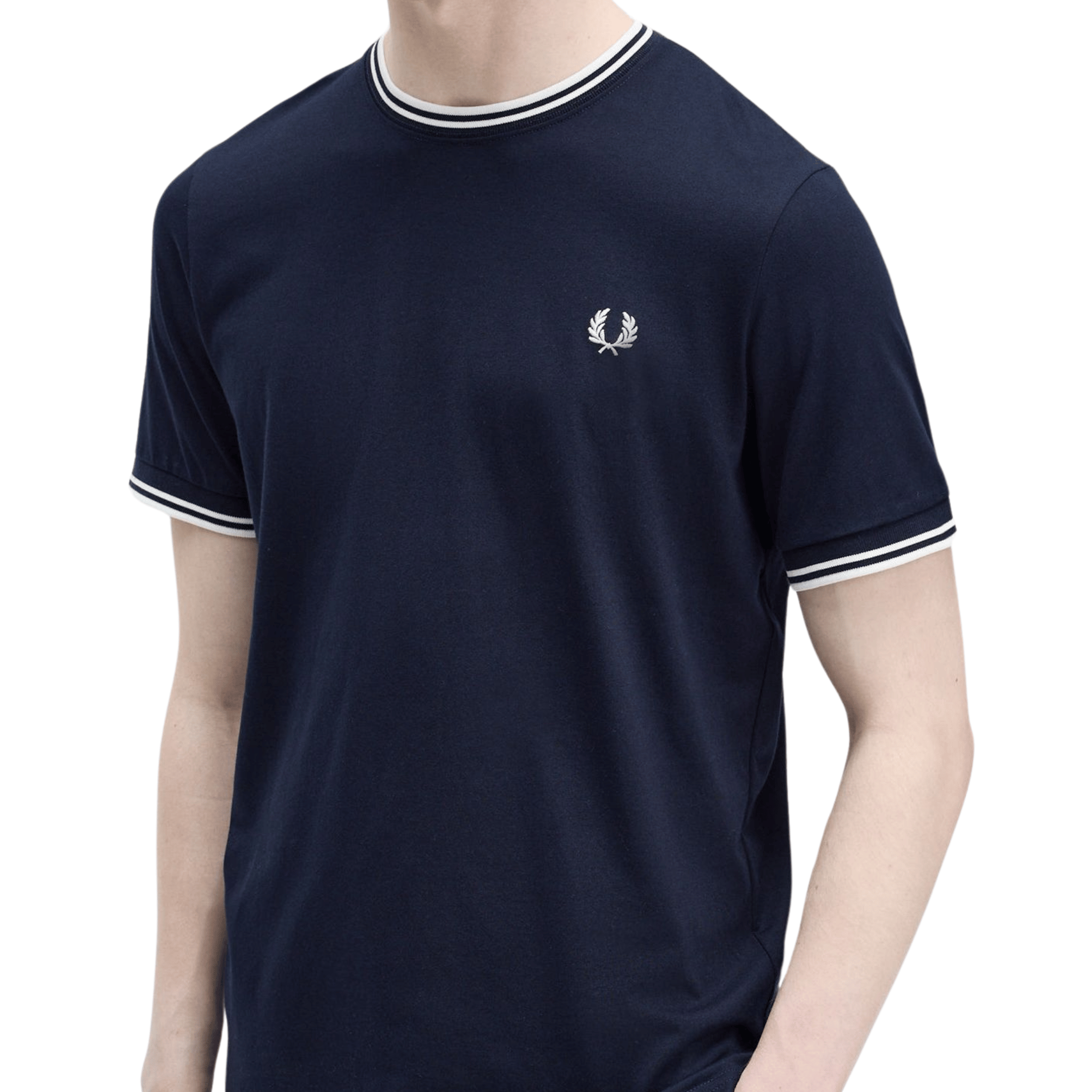 Mens Fred Perry Navy Twin Tipped S/s T Shirt