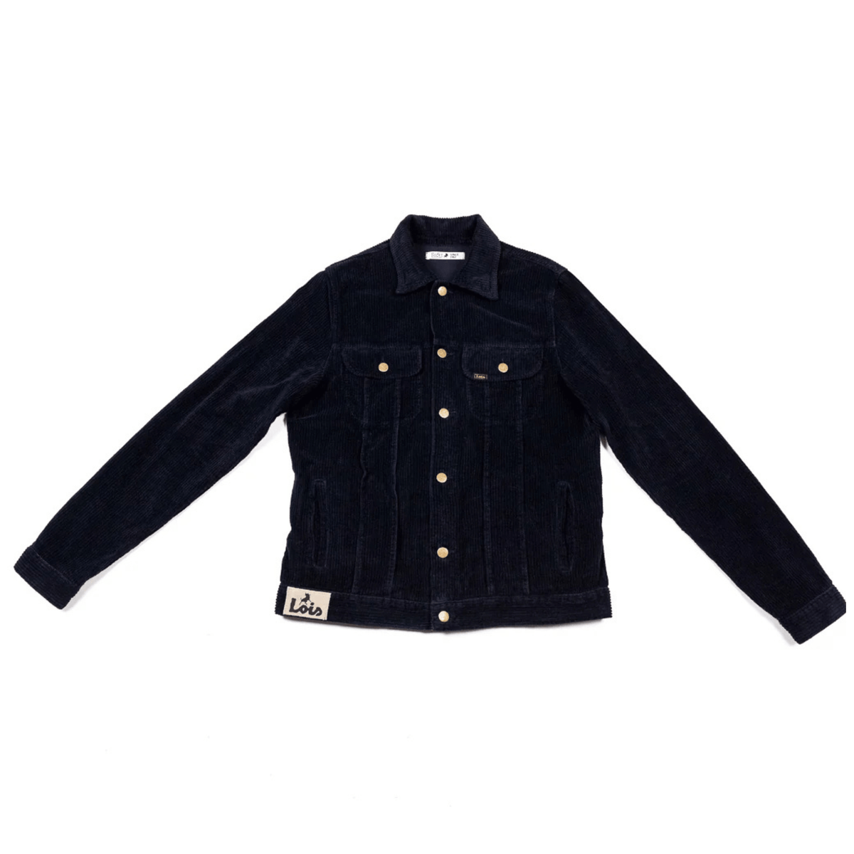 Mens Lois Navy Tejana Jumbo Cord Trucker Jacket