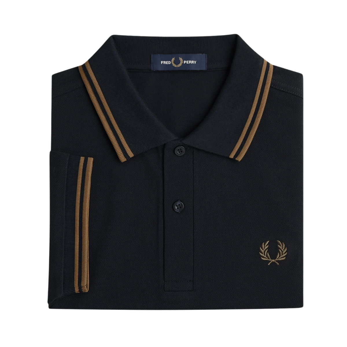 Mens Fred Perry Navy/Bronze Twin Tipped S/s Polo