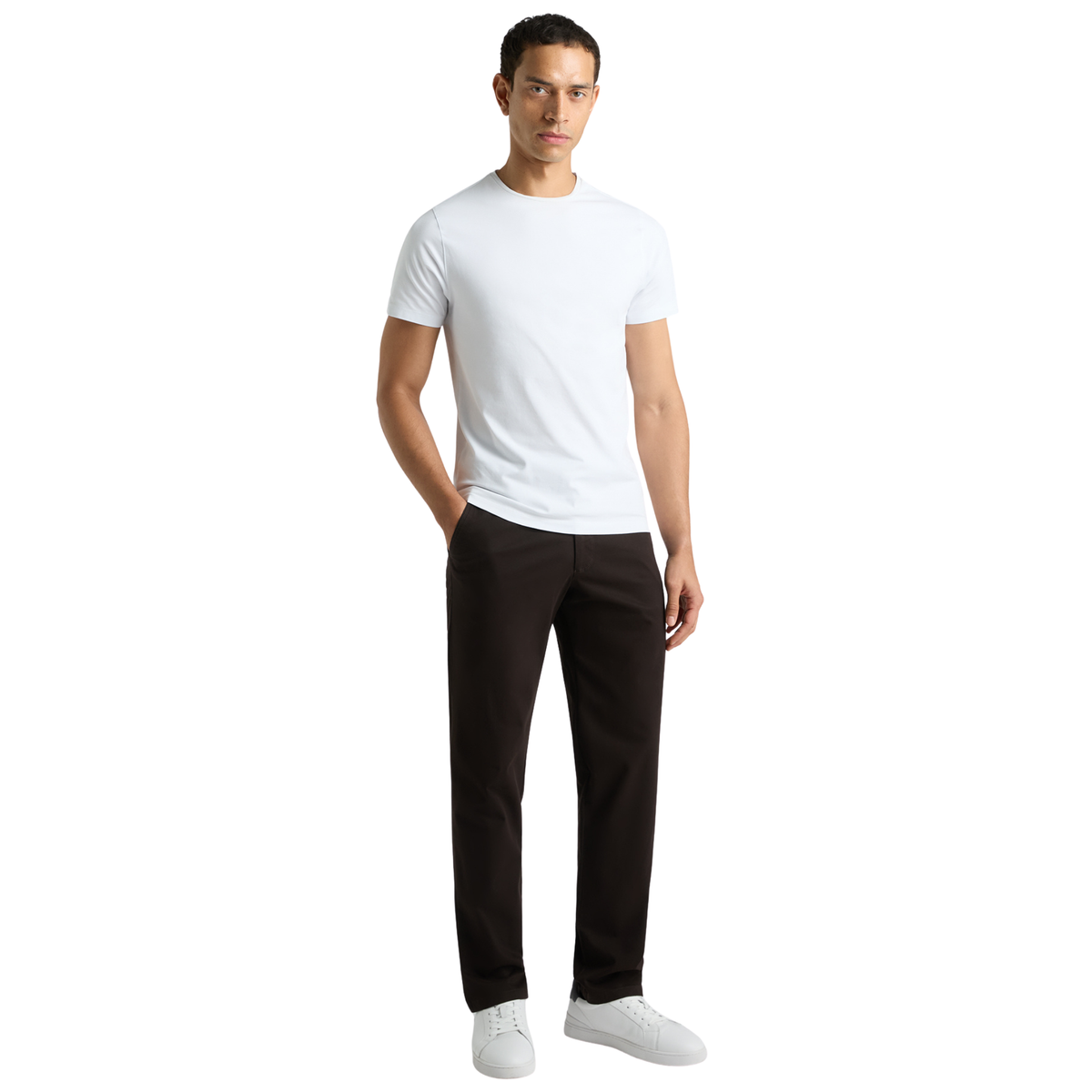 Mens Remus Uomo Dark Brown Rhyan Straight Fit Chinos
