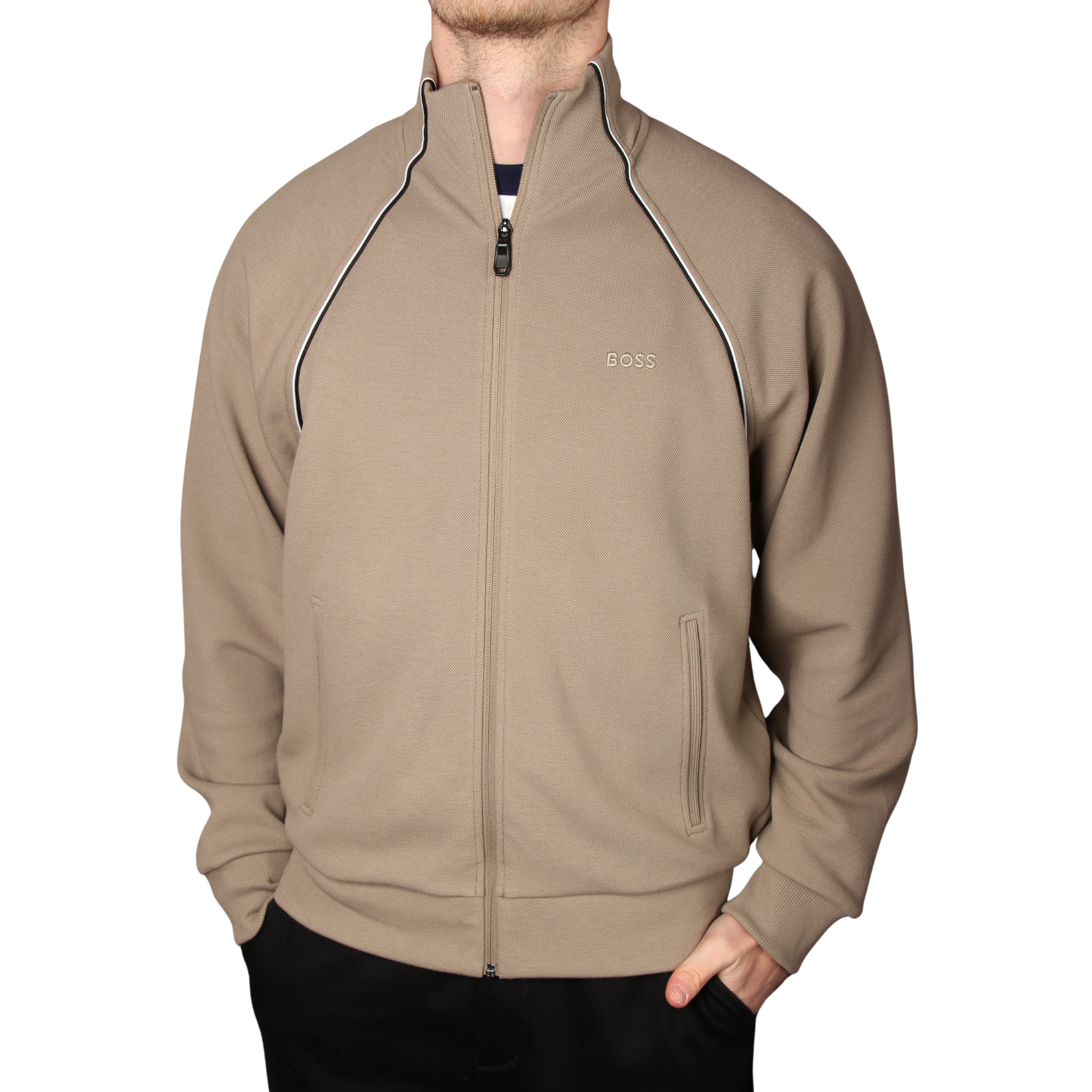 Mens BOSS Khaki SW_Join Skaz Sweat Jacket
