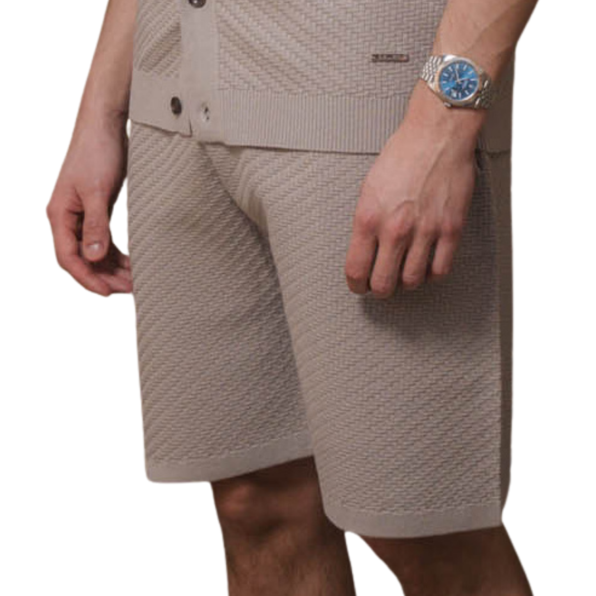 Mens Belier Stone Alfonso Patterned Knit Shorts