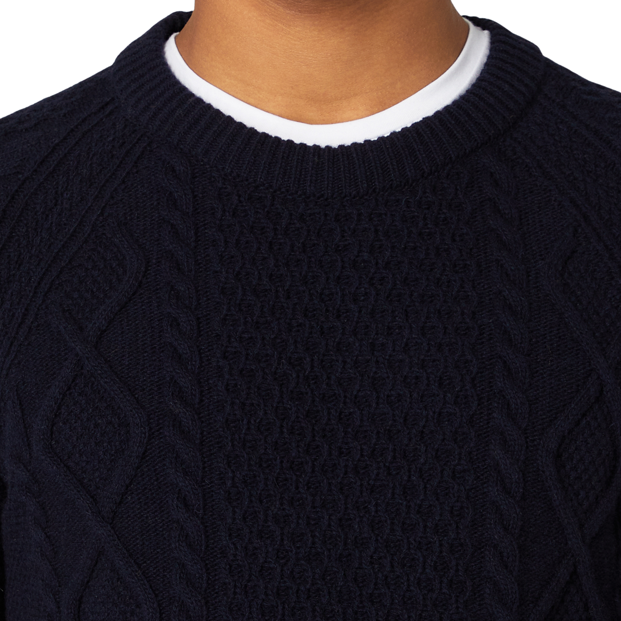 Mens Remus Uomo Navy Cable Knit Jumper
