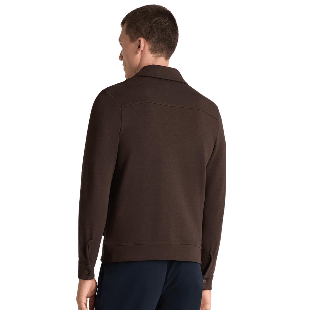 Mens Remus Uomo Dark Brown Jersey Zip Overshirt