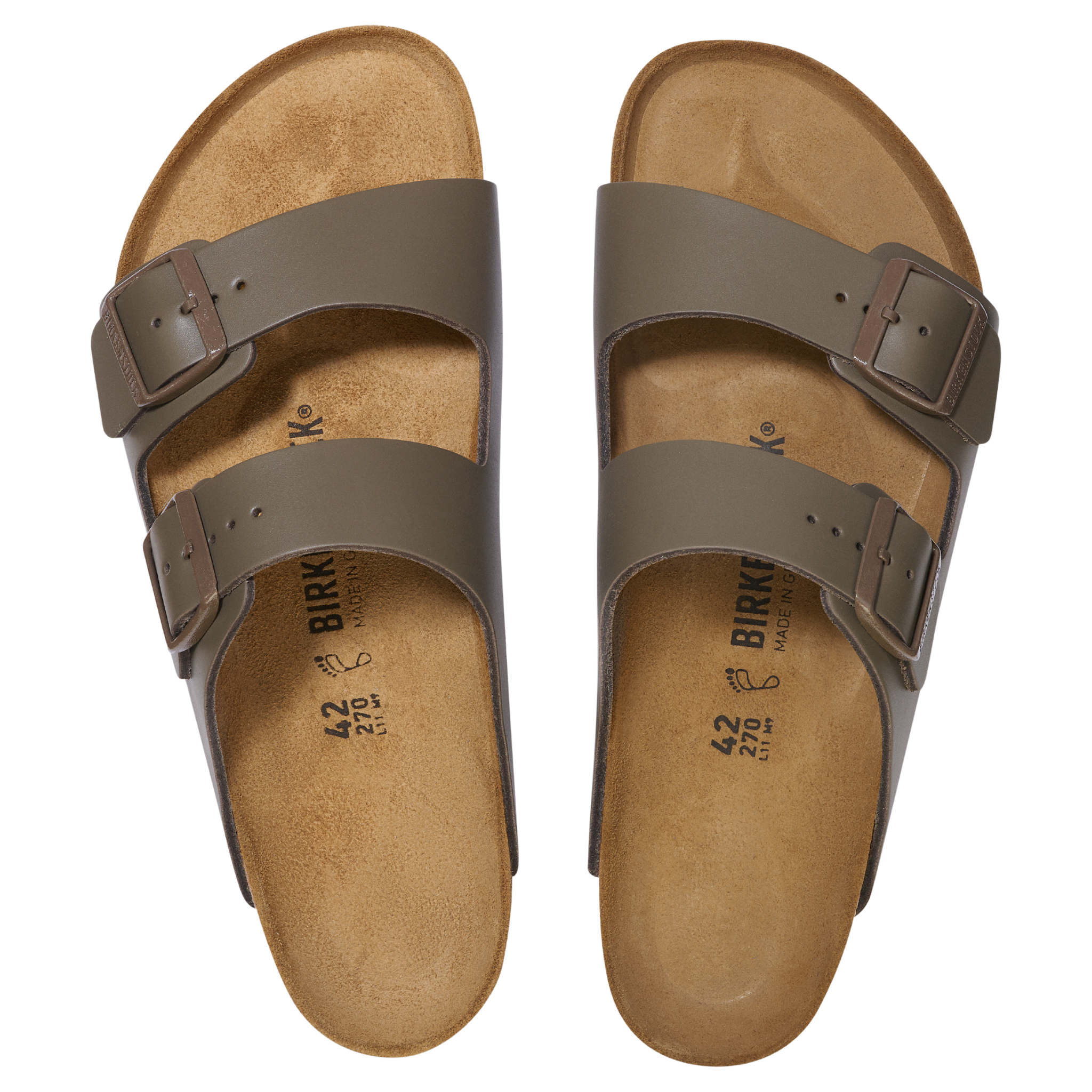 Mens Birkenstock Concrete Grey Arizona Leather Sandals