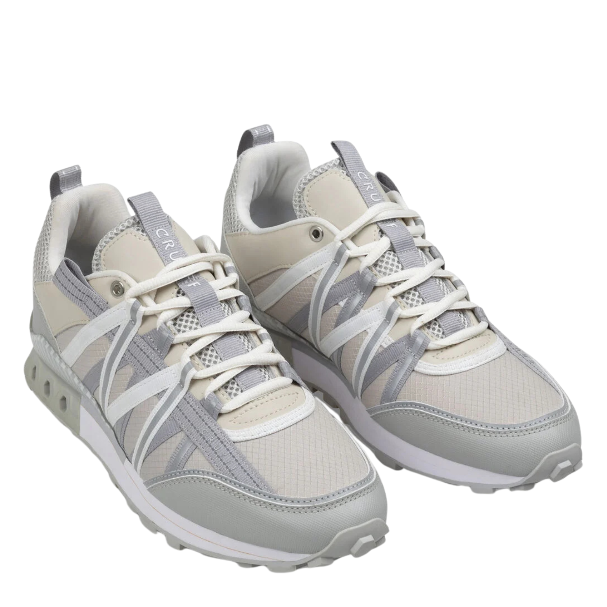 Mens Cruyff Cream/Silver Fearia Hex Tech Trainers