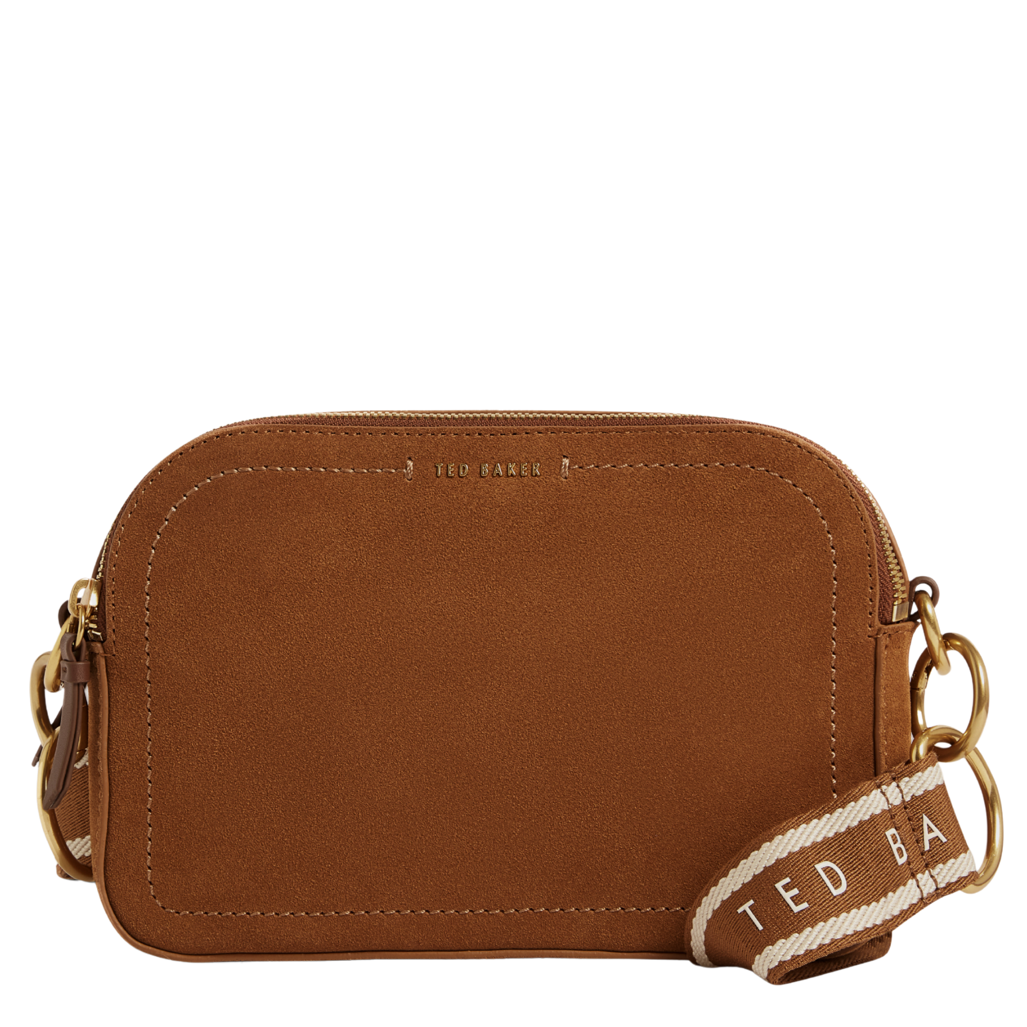 Womens Ted Baker Brown Shayane Webbing Suede Camera Bag