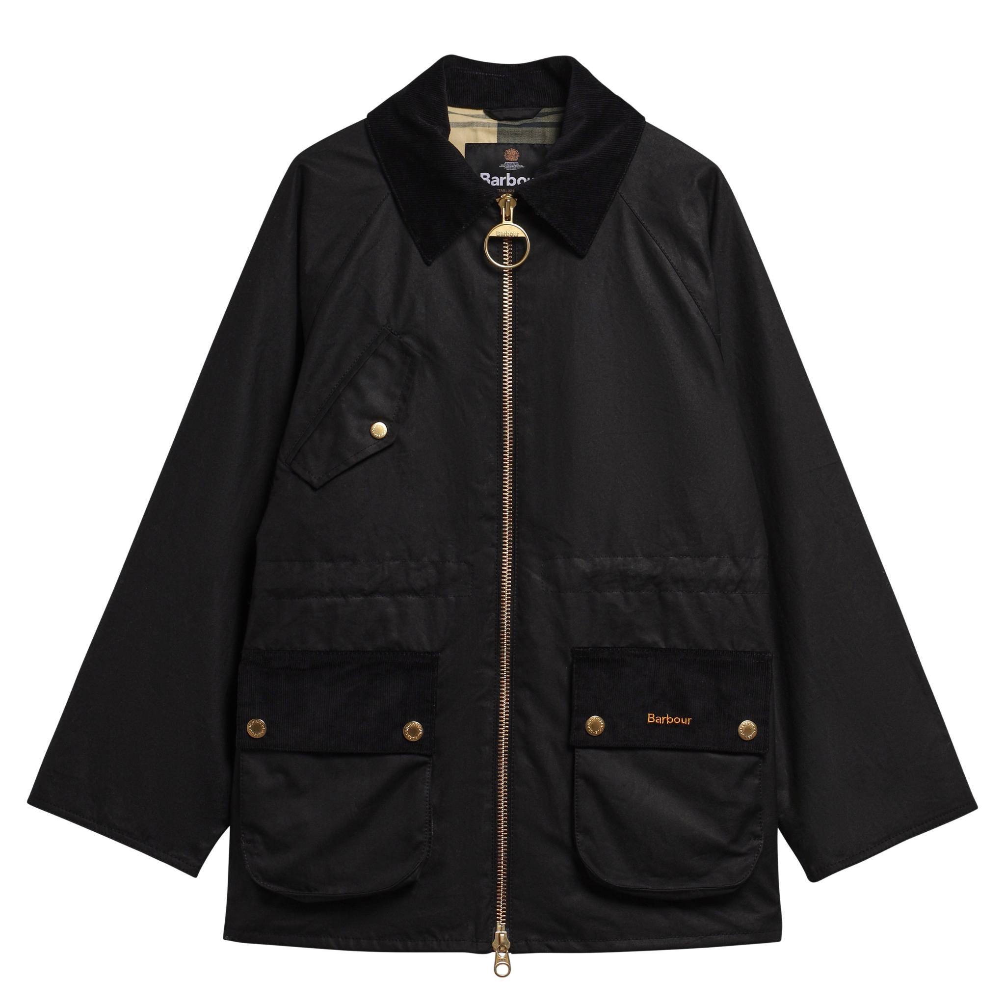 Womens Barbour Black/Ancient Treeton Waxed Jacket
