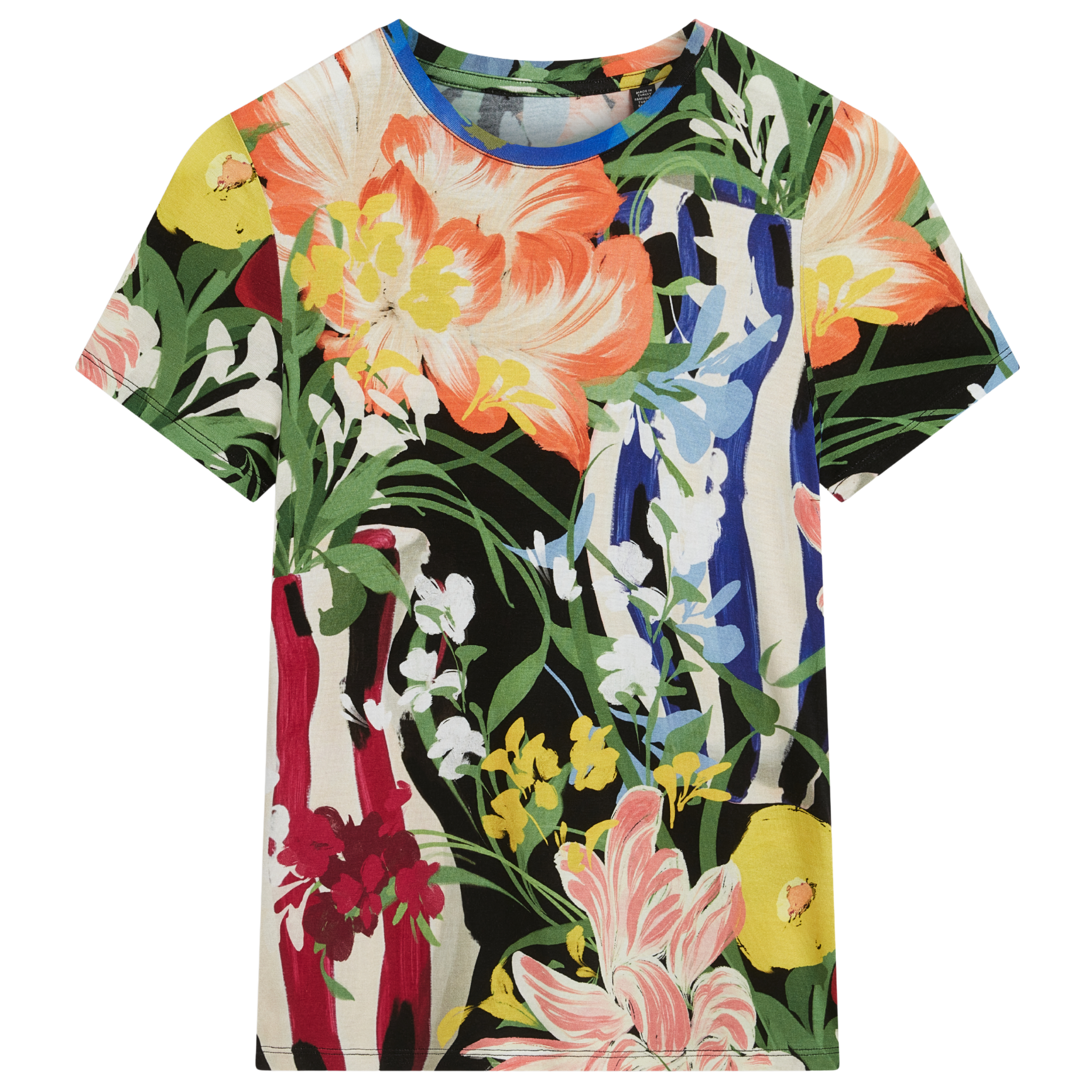 Womens Ted Baker Black Calthie Printed Fitted S/s T Shirt