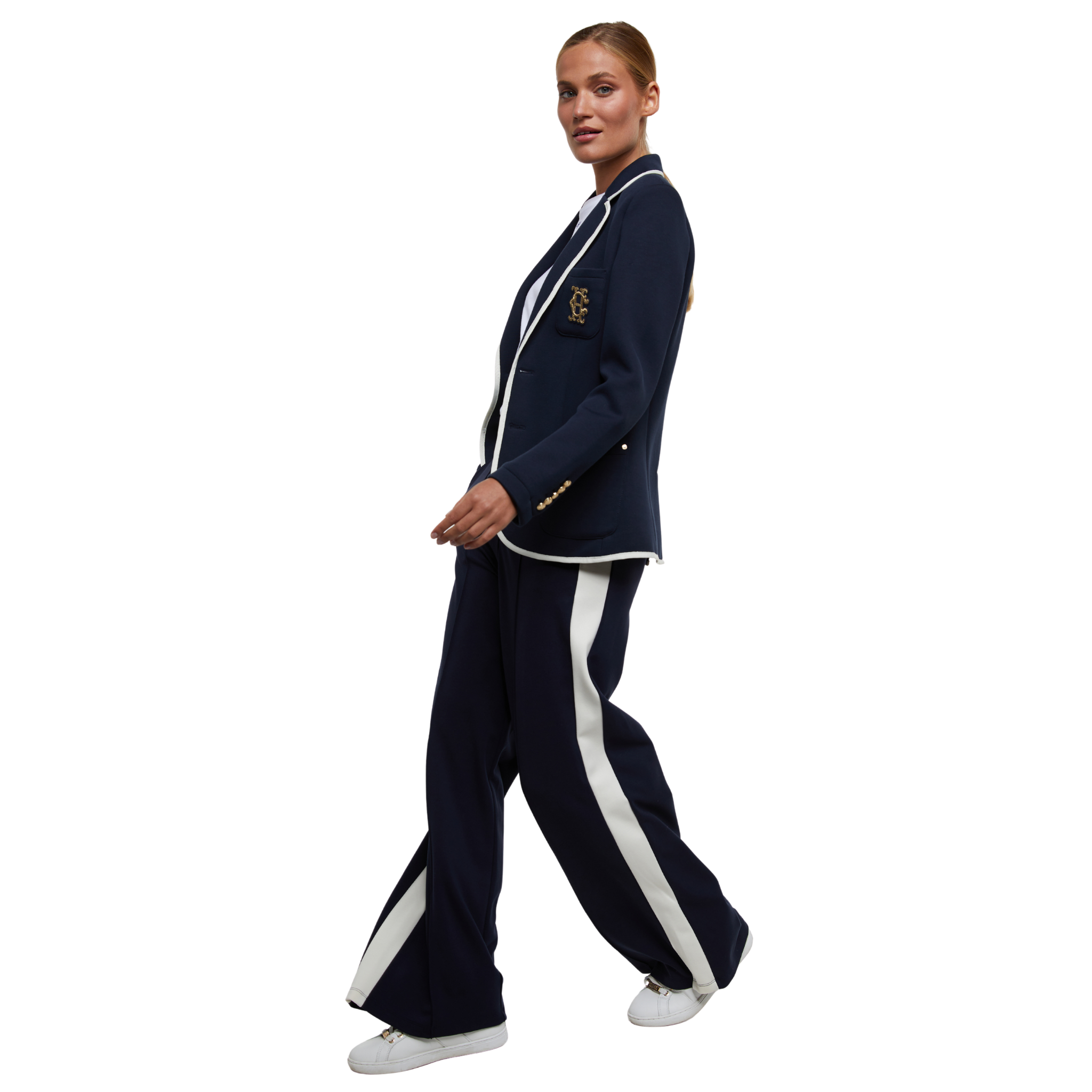 Womens Holland Cooper Ink Navy Wide Leg Pants