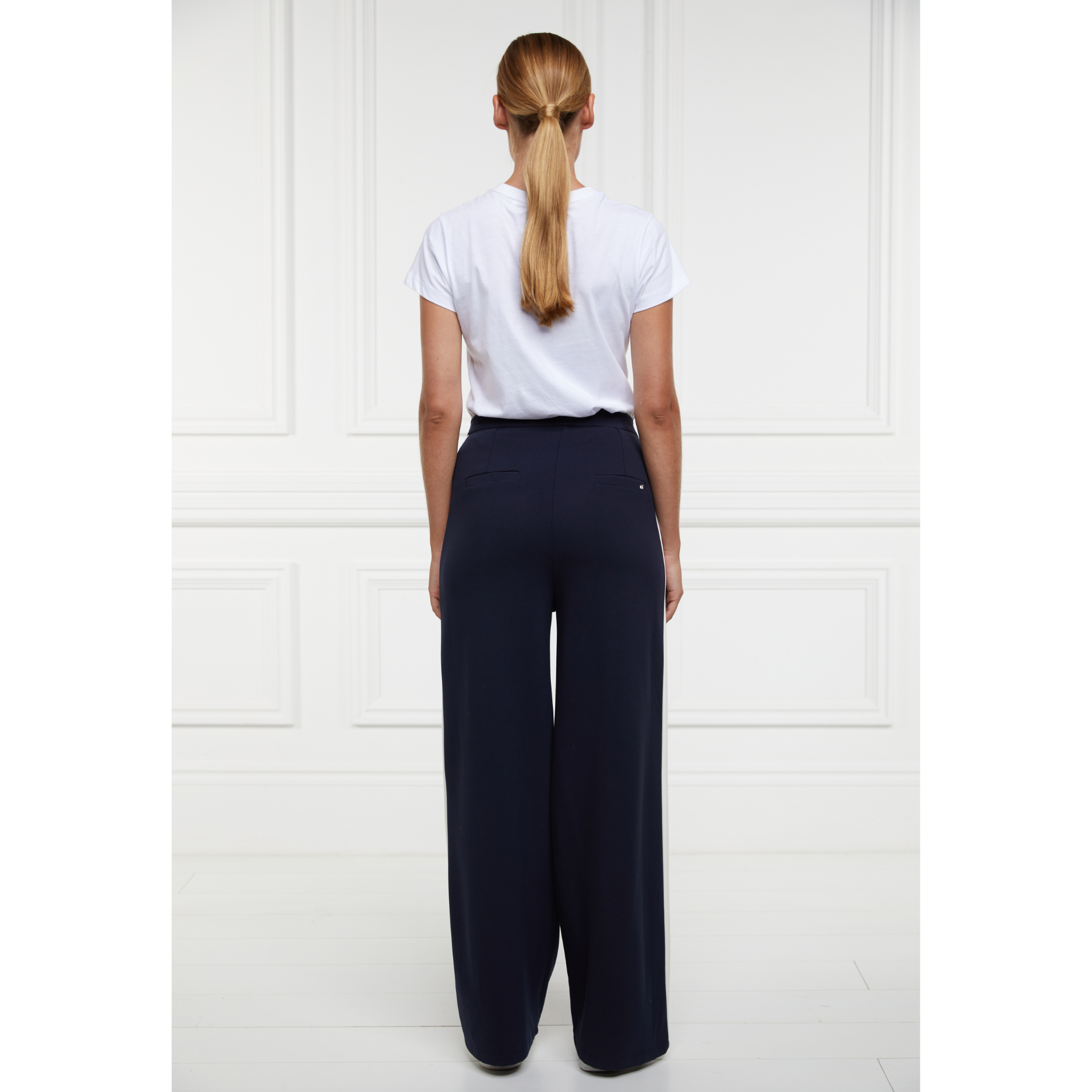 Womens Holland Cooper Ink Navy Wide Leg Pants