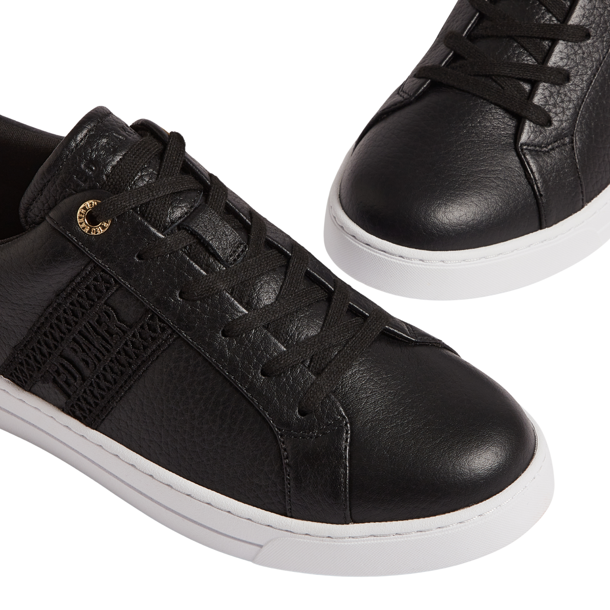 Womens Ted Baker Black Soffies Branded Tape Detail Trainers