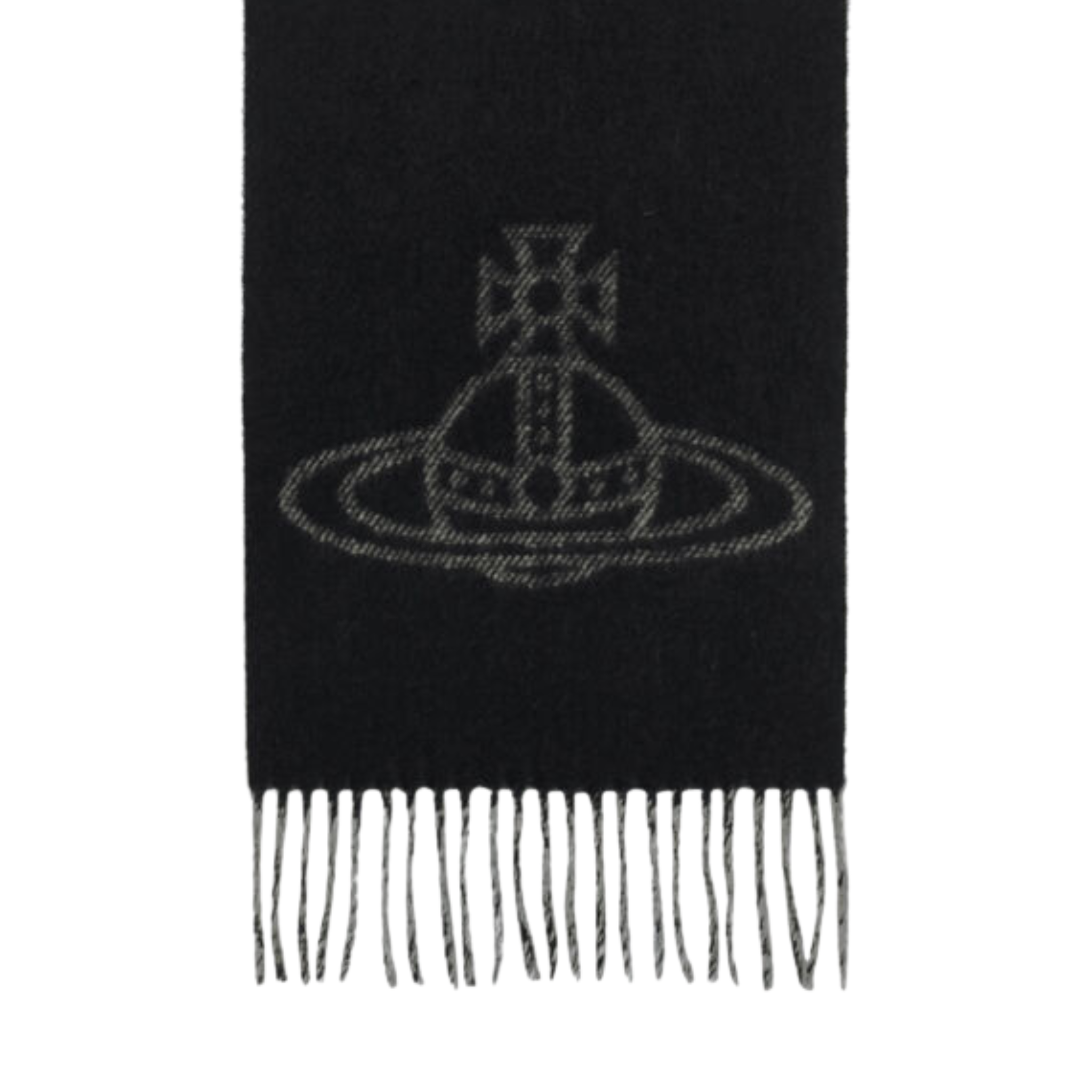 Womens Vivienne Westwood Black/White Orb Double Face Wool Scarf