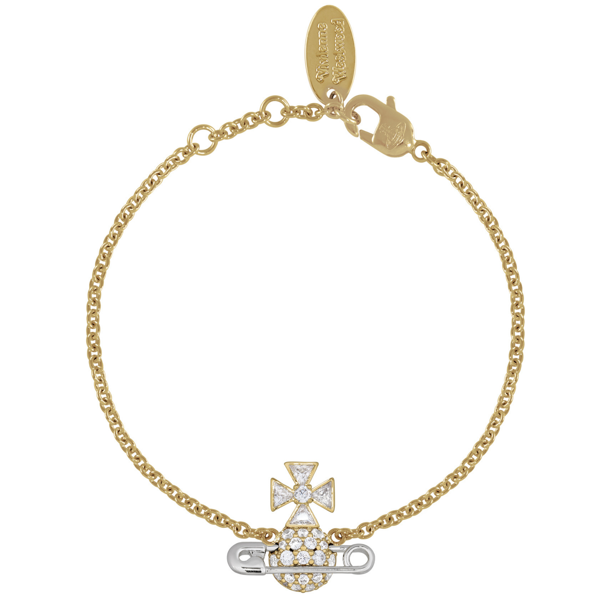 Vivienne Westwood Gold/Platinum/White CZ Hectorina Bracelet