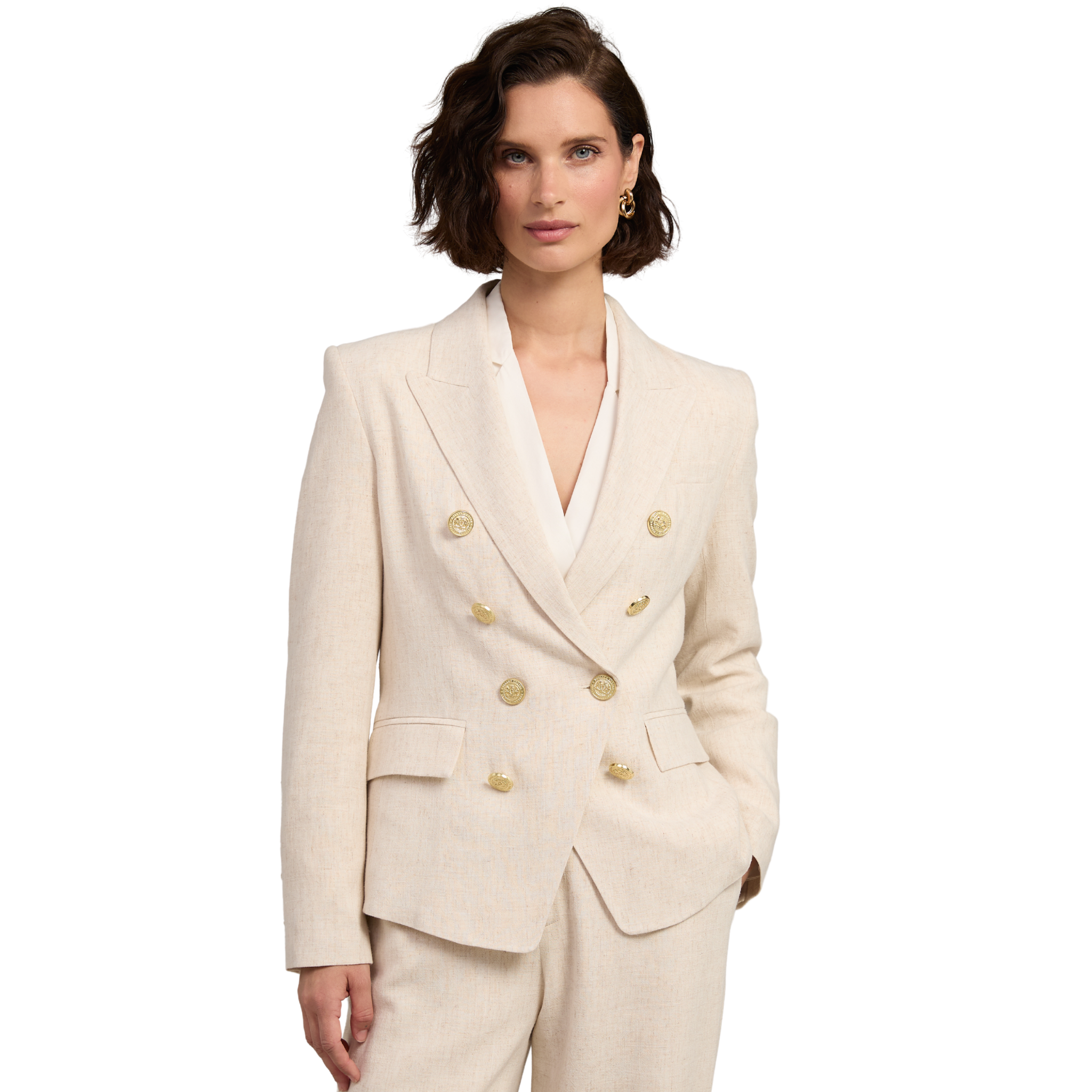 Womens Holland Cooper Natural Linen Knightsbridge Blazer