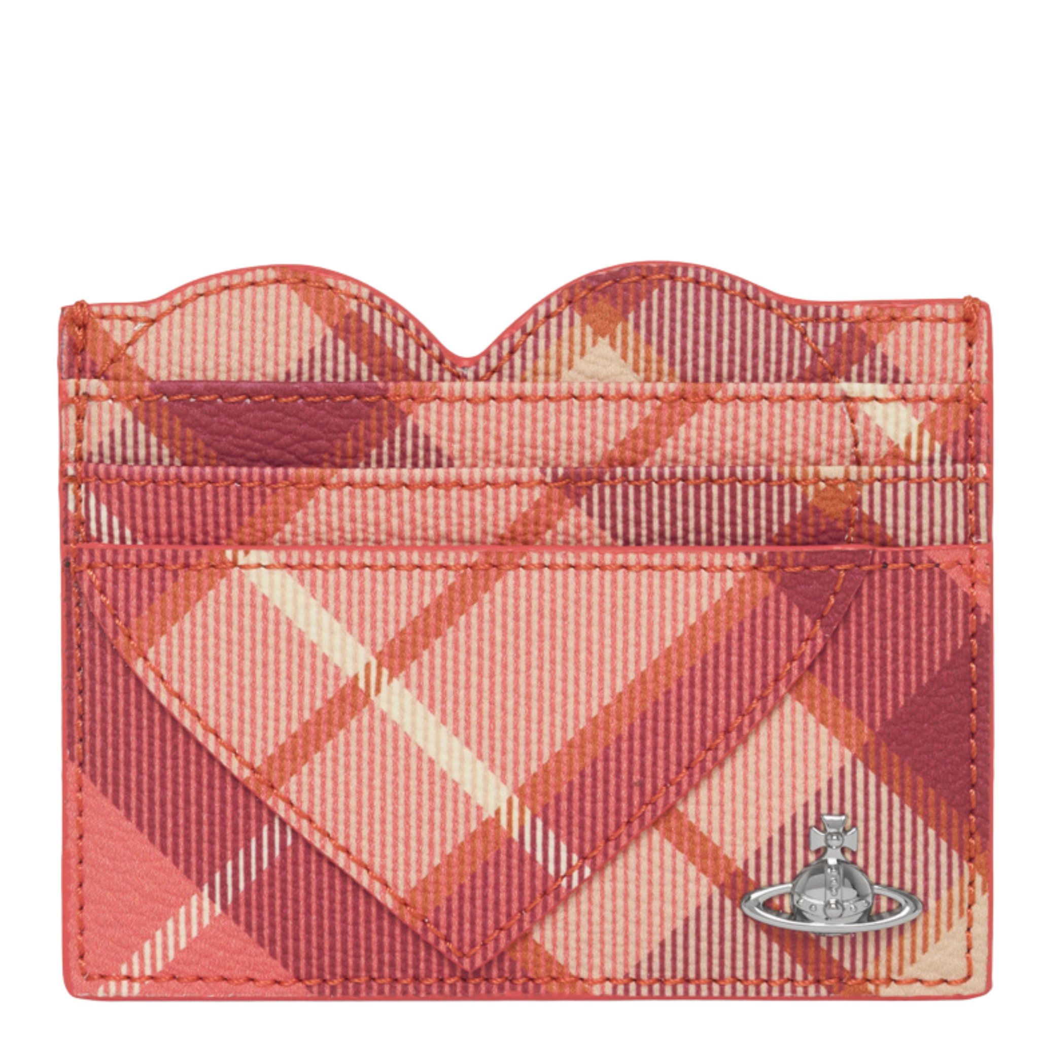 Womens Vivienne Westwood Fraser Pink Tartan Heart Card Holder
