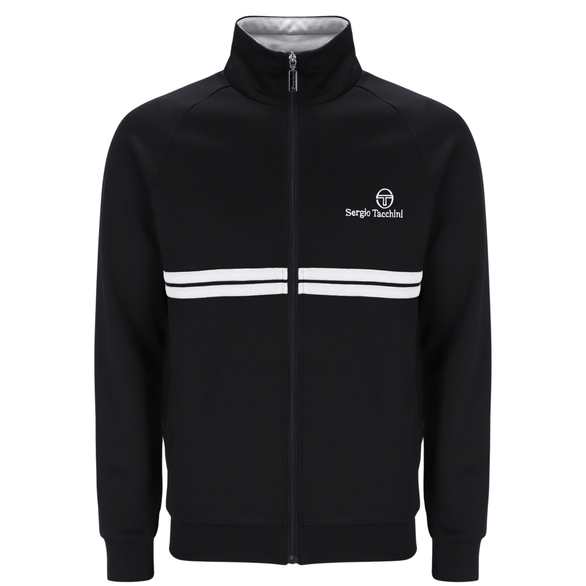 Mens Sergio Tacchini Black/White New Dallas Track Top