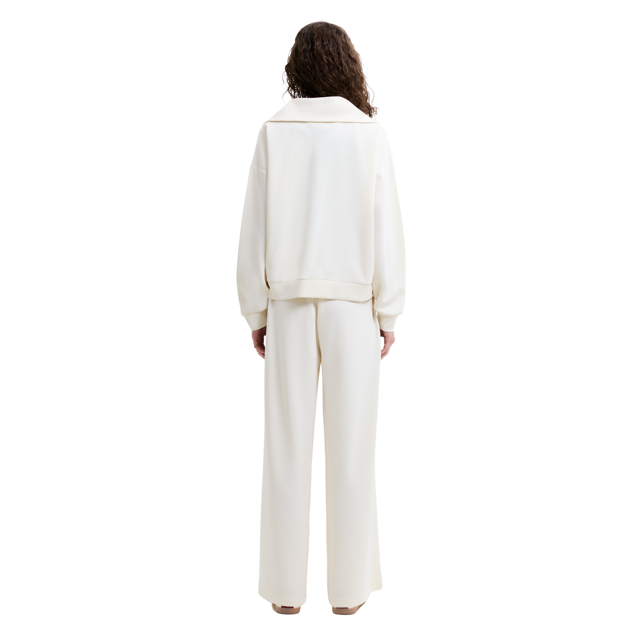 Womens French Connection Porcelain Cream Wren Wide Leg Trousers