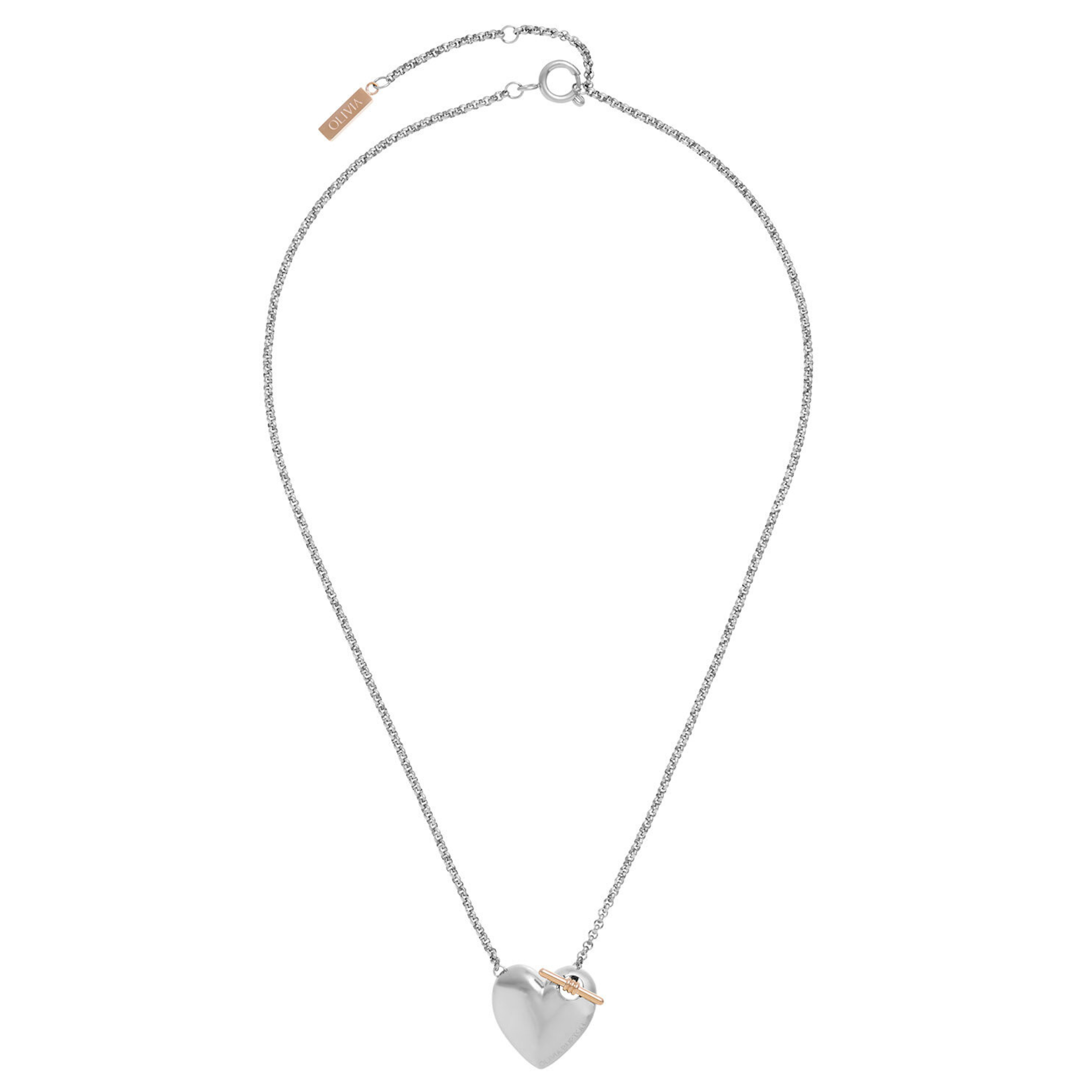 Womens Olivia Burton Silver Knot Heart Necklace