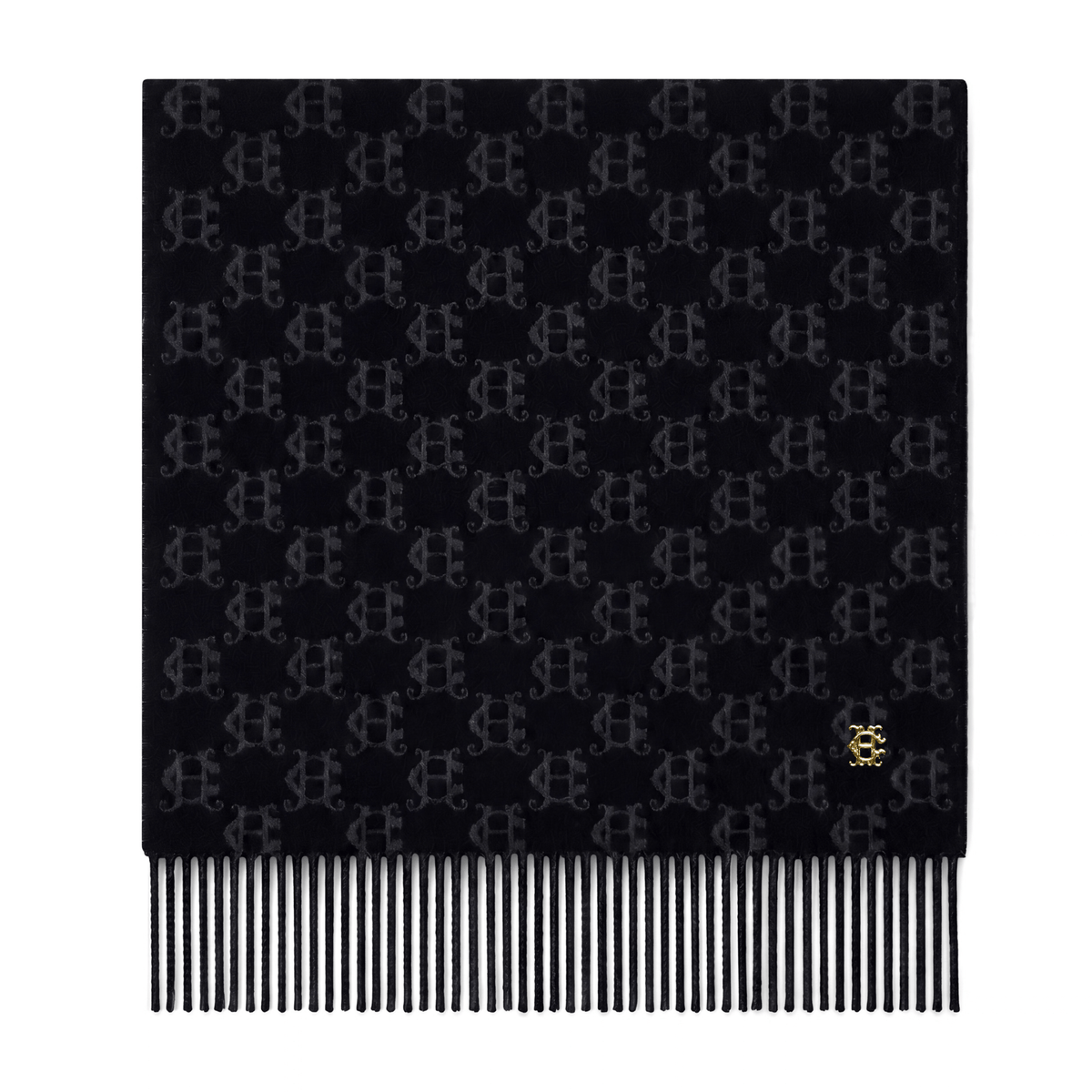 Womens Holland Cooper Black Heraldic Monogram Scarf