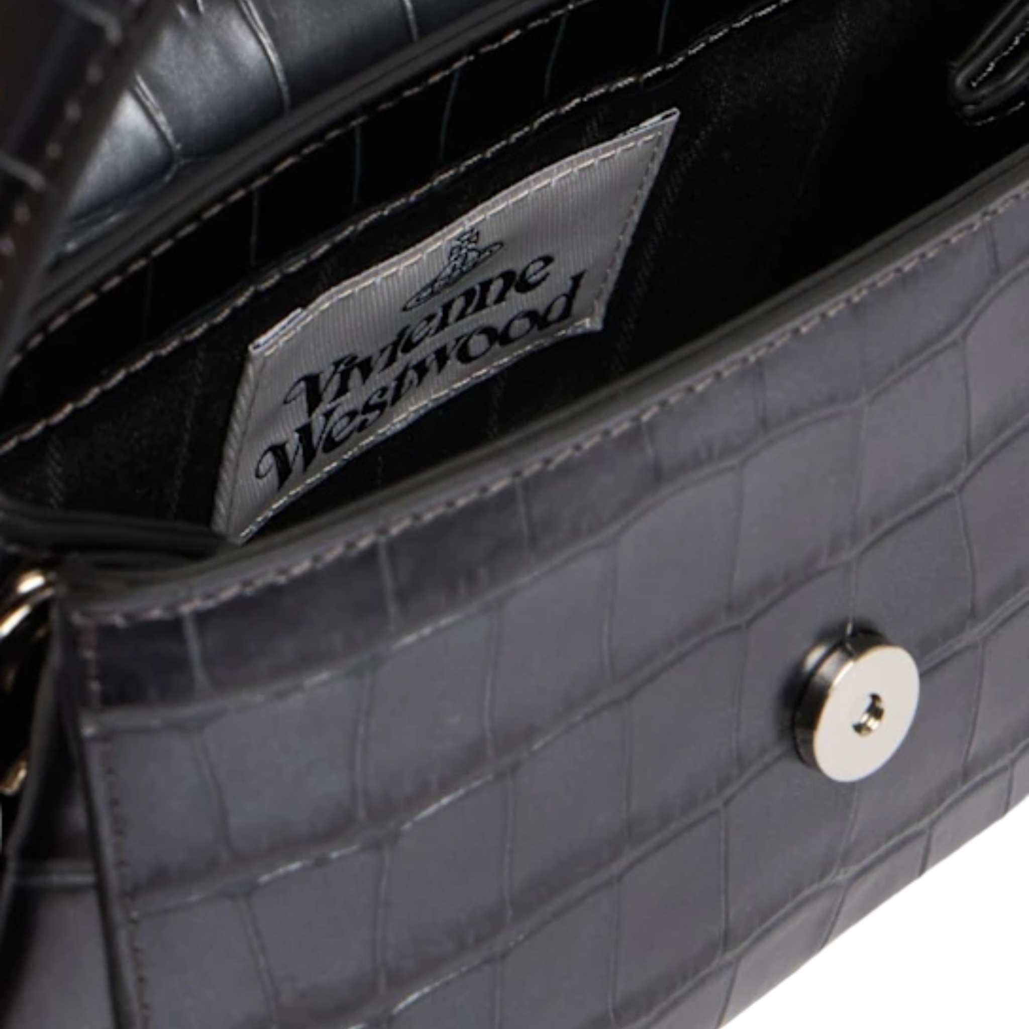Womens Vivienne Westwood Anthracite Hazel Croc Small Handbag