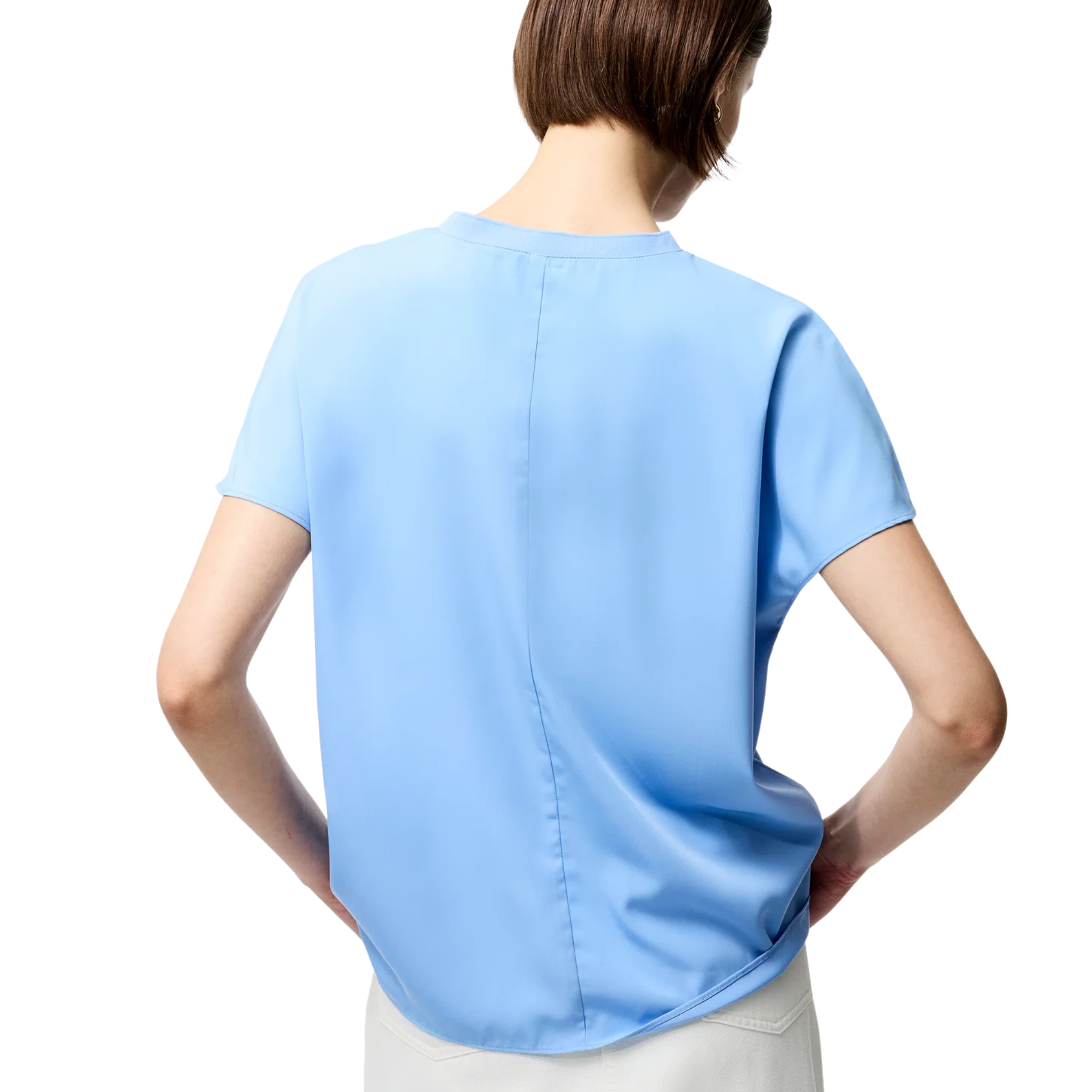 Womens French Connection Cornflower Blue Capriana Crepe S/s T Shirt