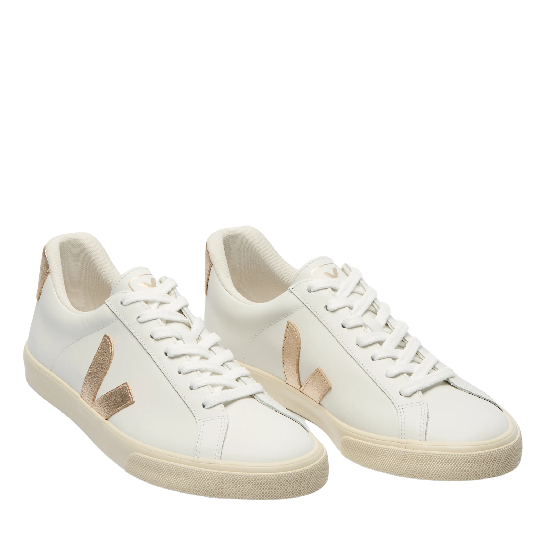 Womens VEJA Extra White/Platine Esplar Logo Leather Trainers
