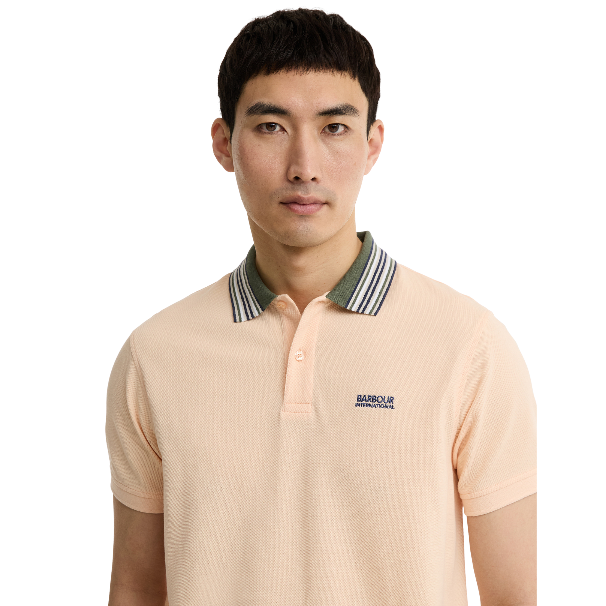 Mens Barbour International Bleached Apricot Neville S/s Polo Shirt