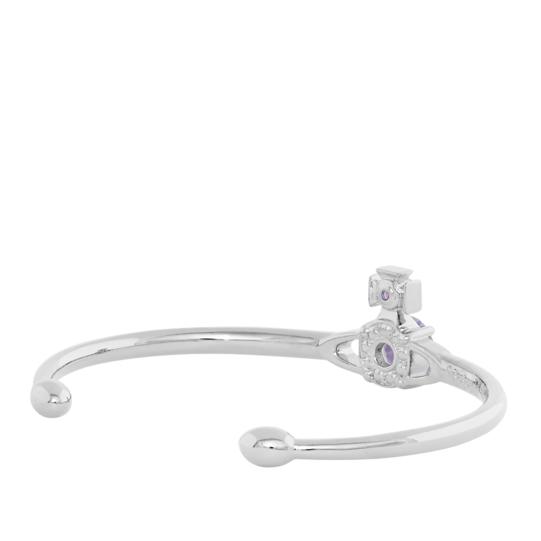 Vivienne Westwood Platinum/Light Lavender CZ Reina Large Bangle