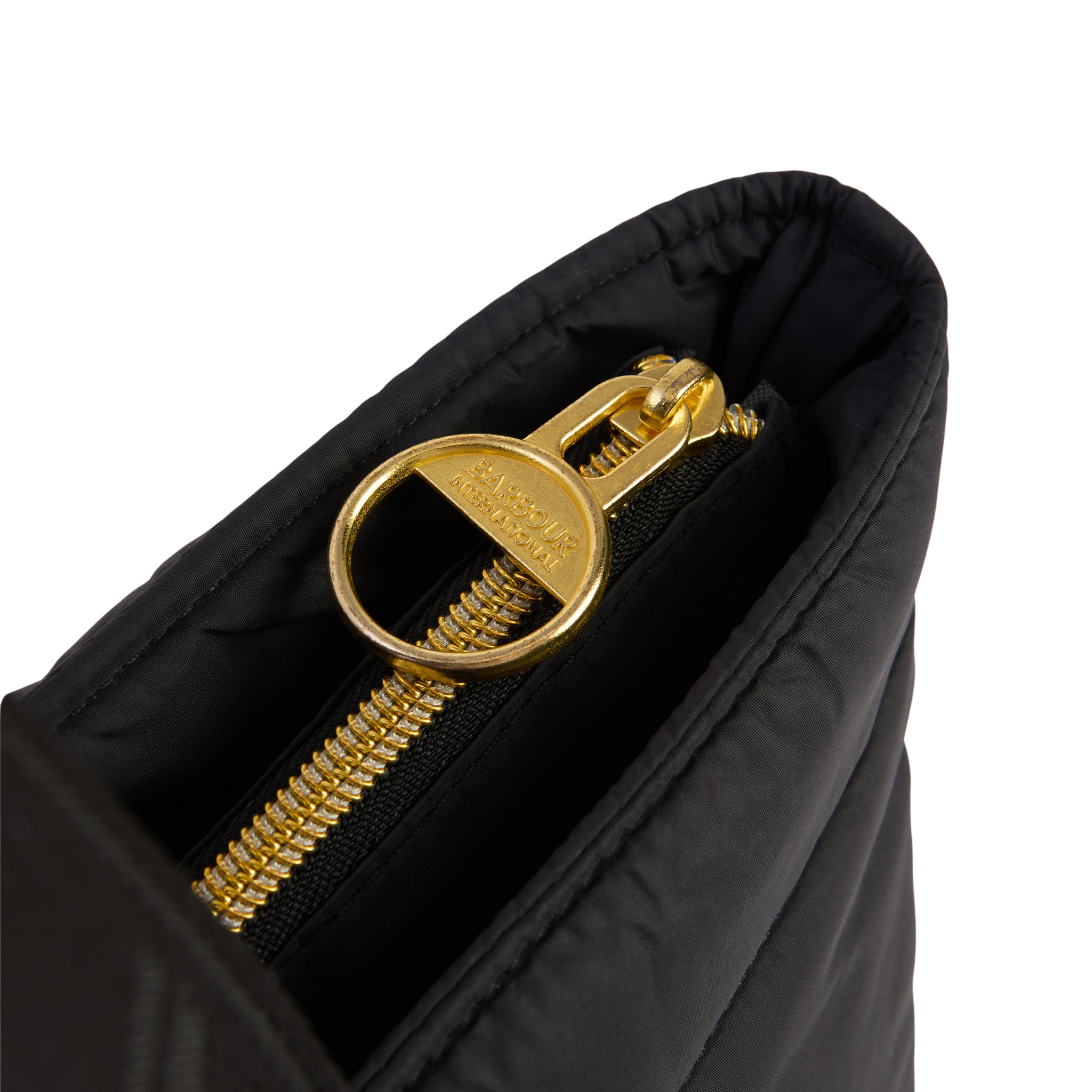 Womens Barbour International Black Monaco Quilt Tote Bag