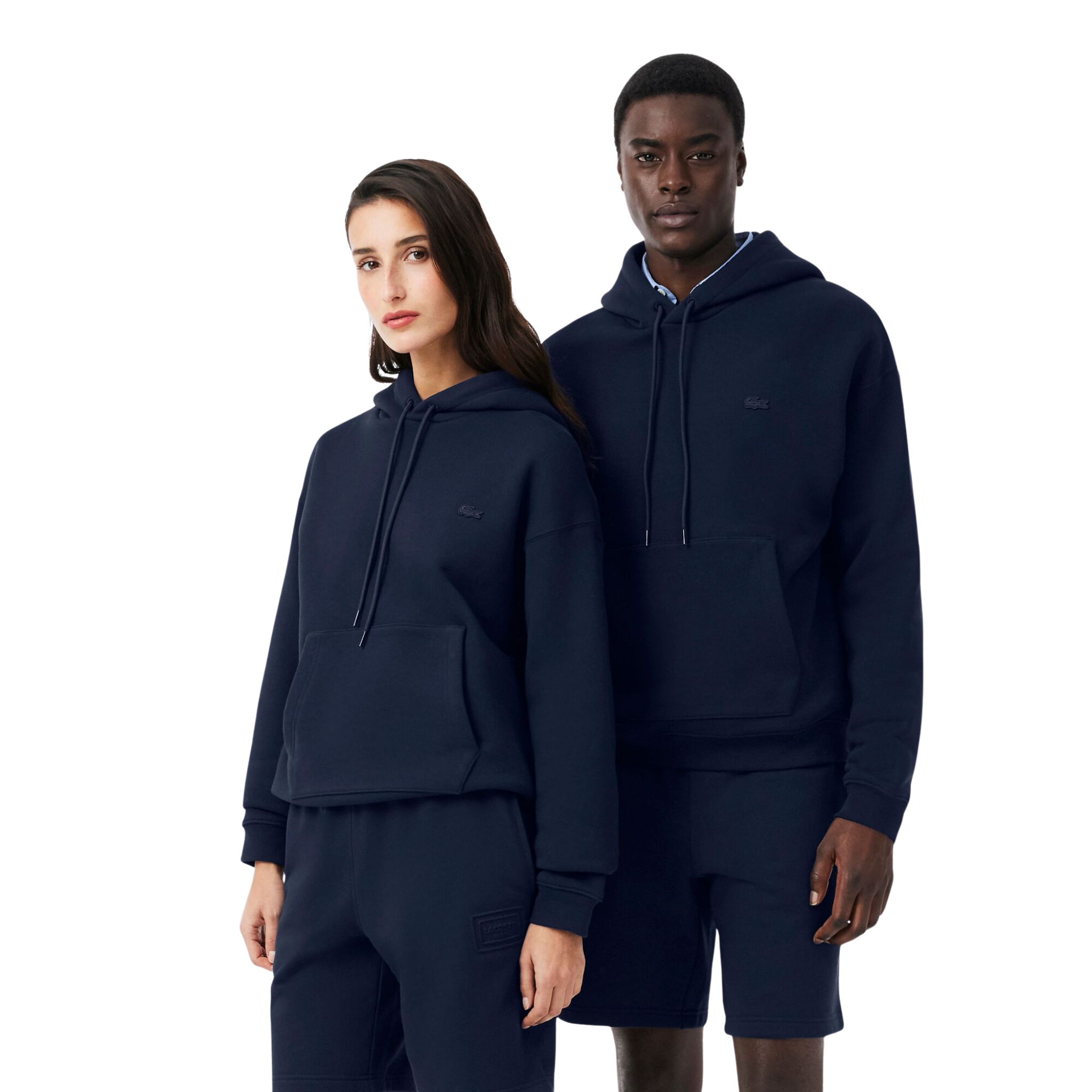Mens Lacoste Navy Heavy Fleece Hoodie