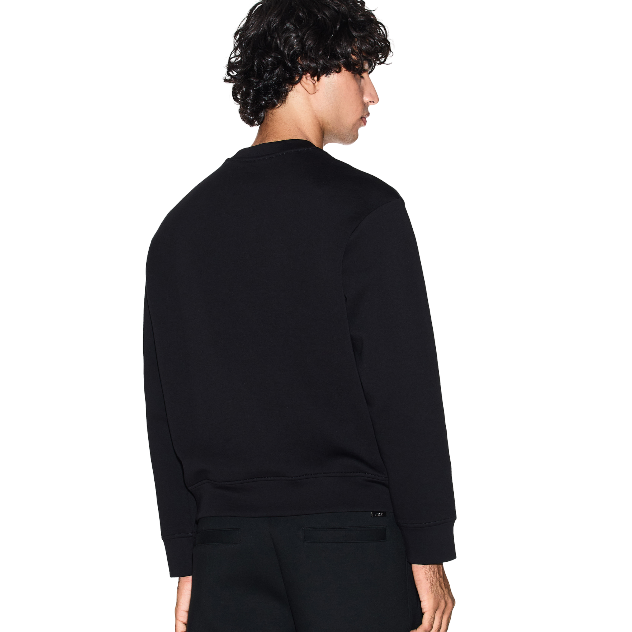 Mens Armani Exchange Black/Diagonal Gold Sweatshirt