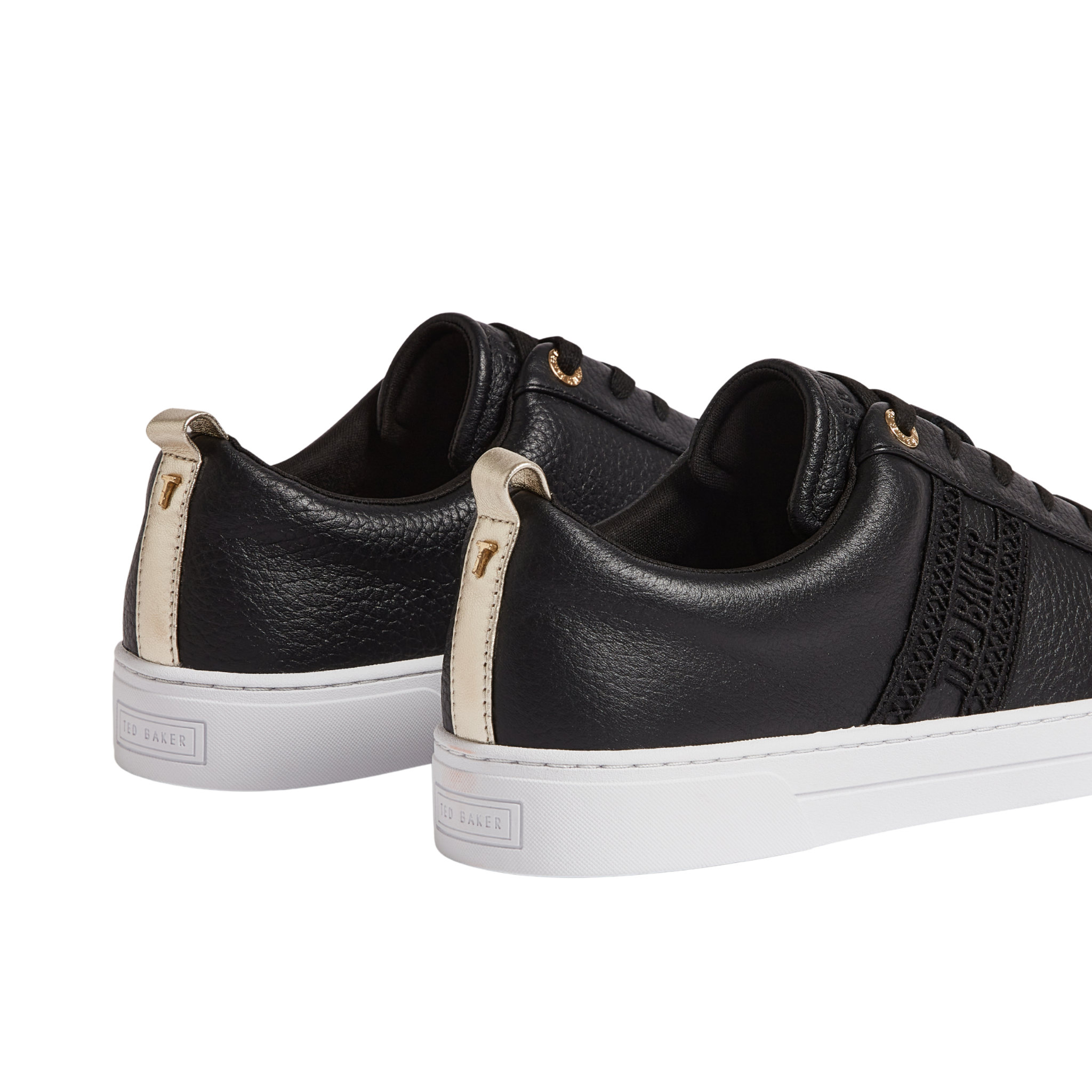 Womens Ted Baker Black Soffies Branded Tape Detail Trainers