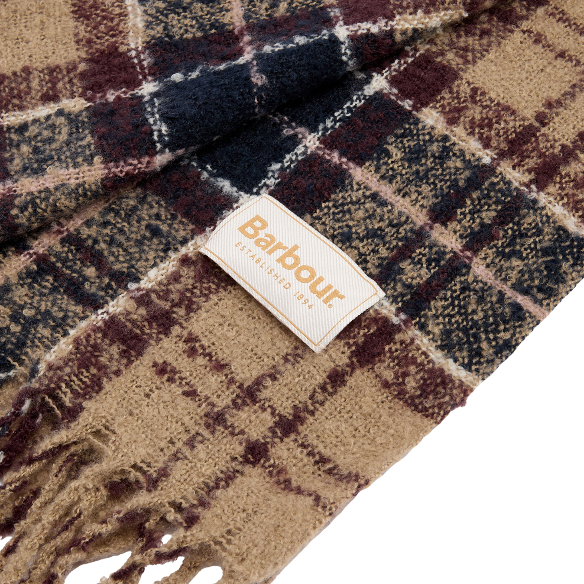 Womens Barbour Gardenia Tartan Saltburn Beanie & Scarf Gift Set