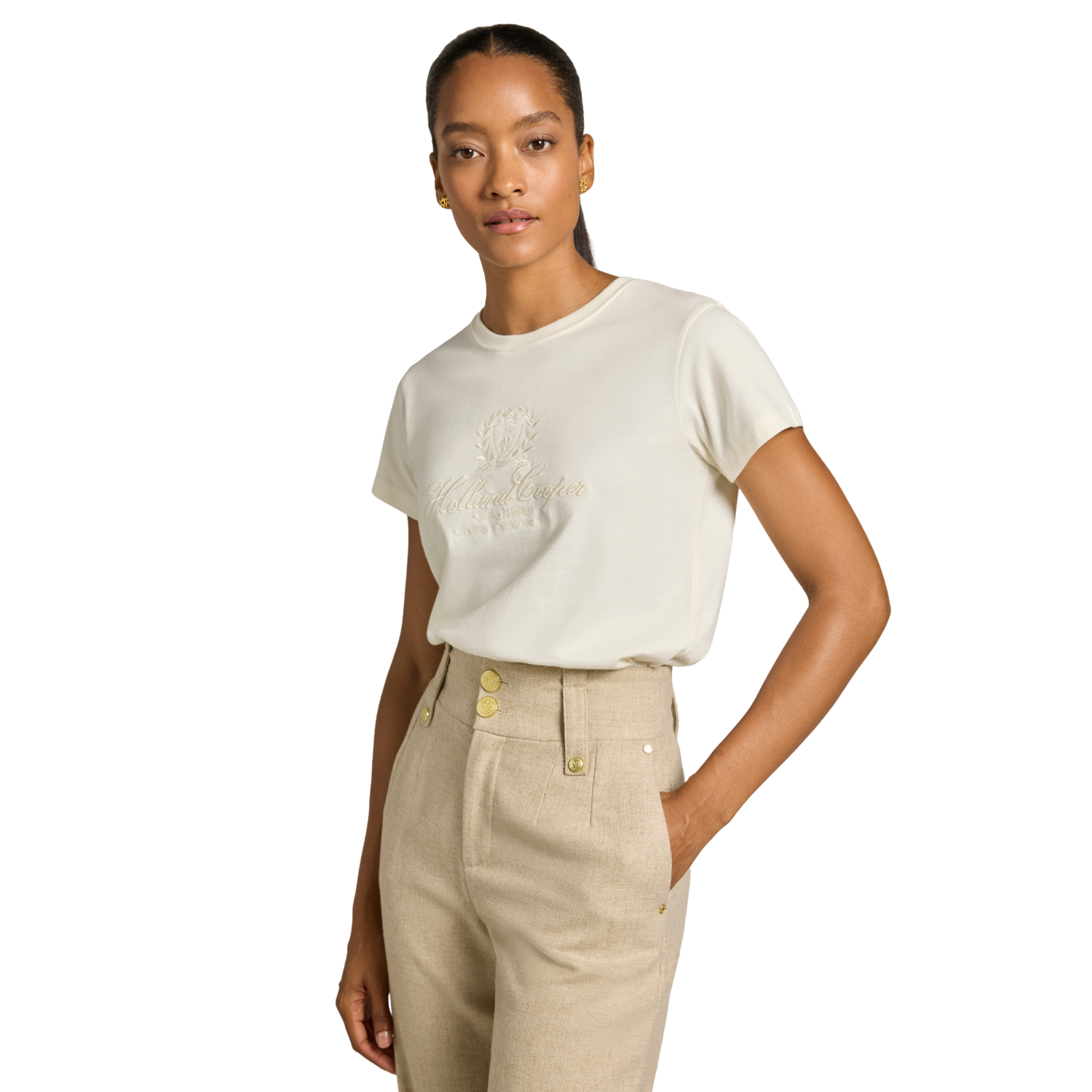 Womens Holland Cooper Cream Ivy League S/s T Shirt