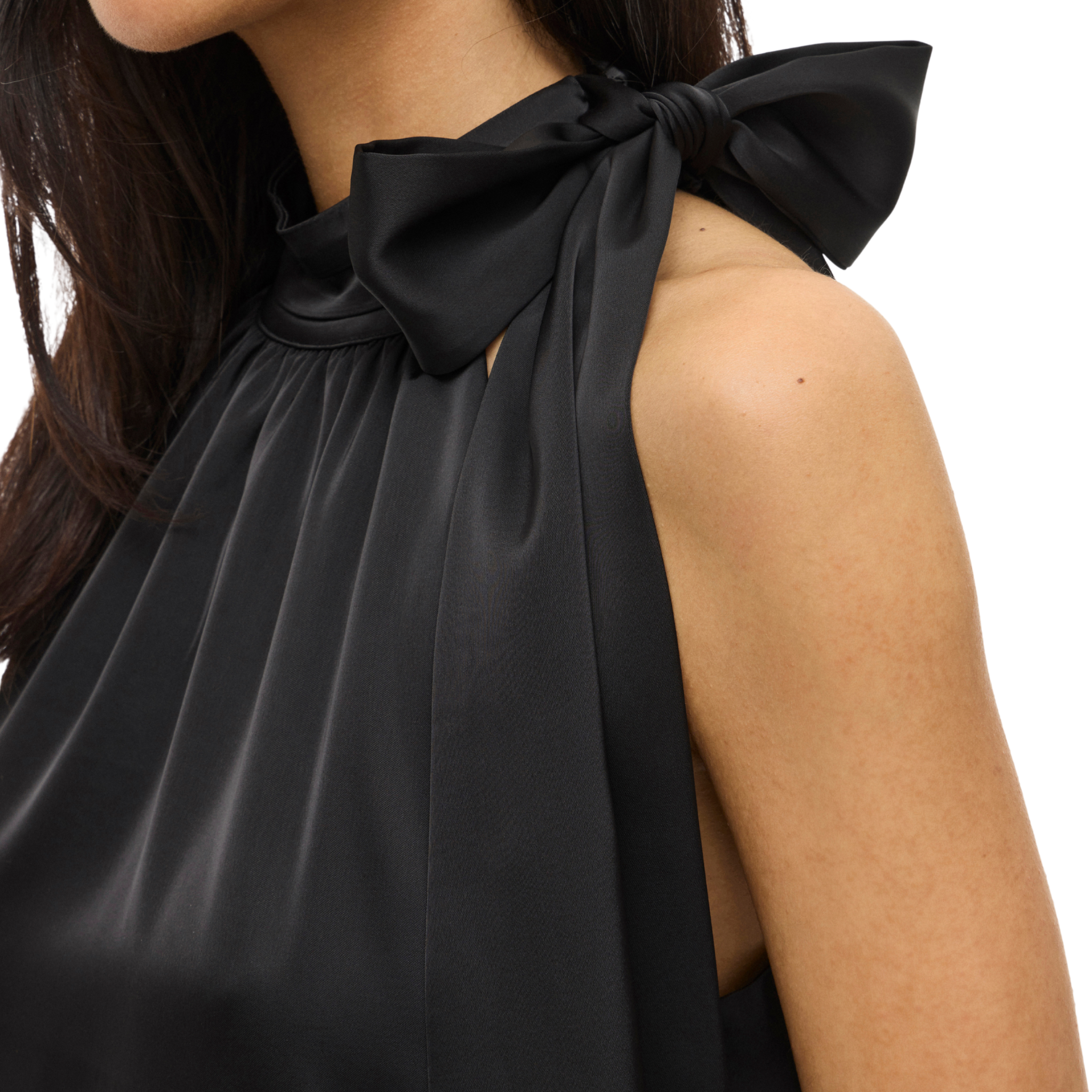 Womens Vila Black Visally Sleeveless Dress