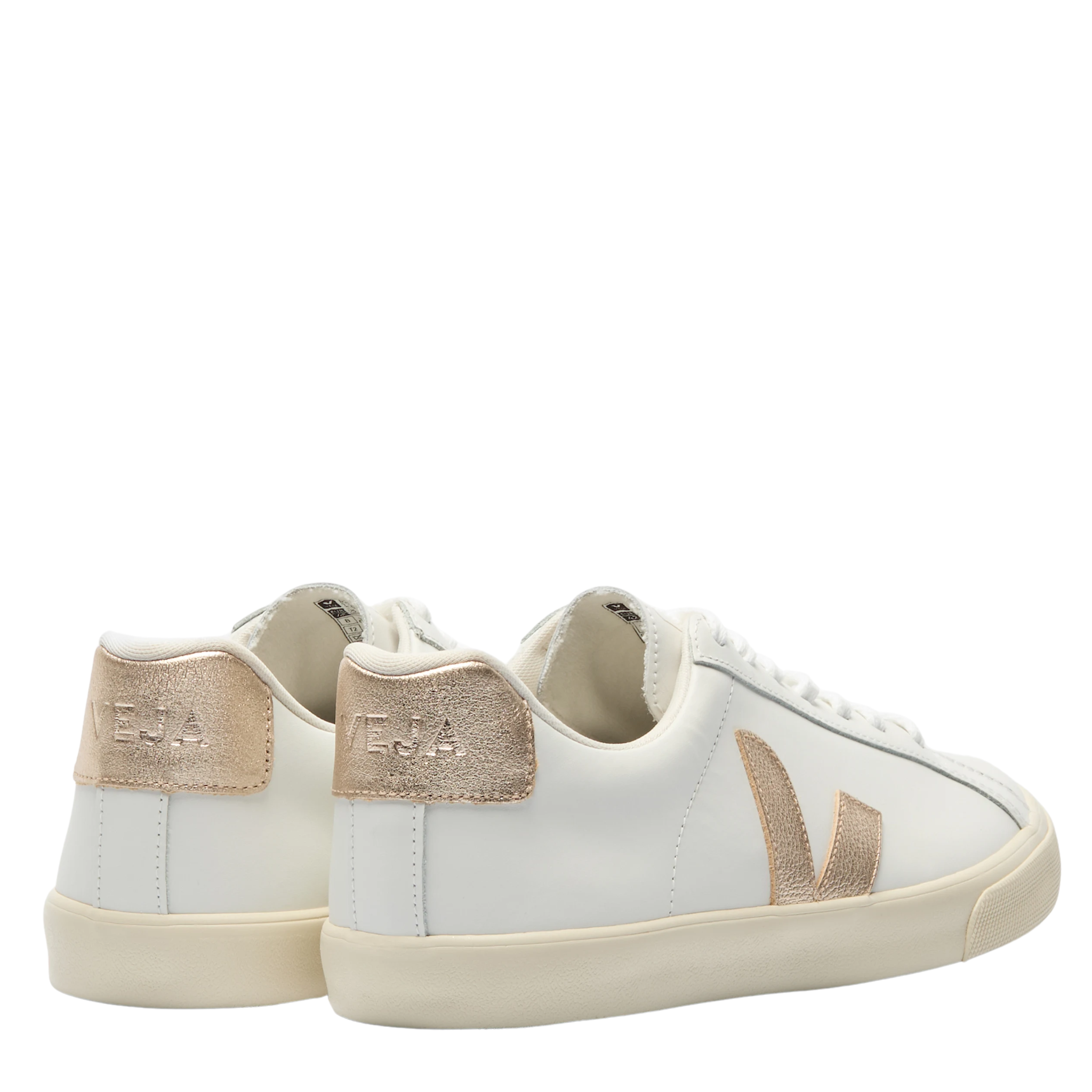Womens VEJA Extra White/Platine Esplar Logo Leather Trainers